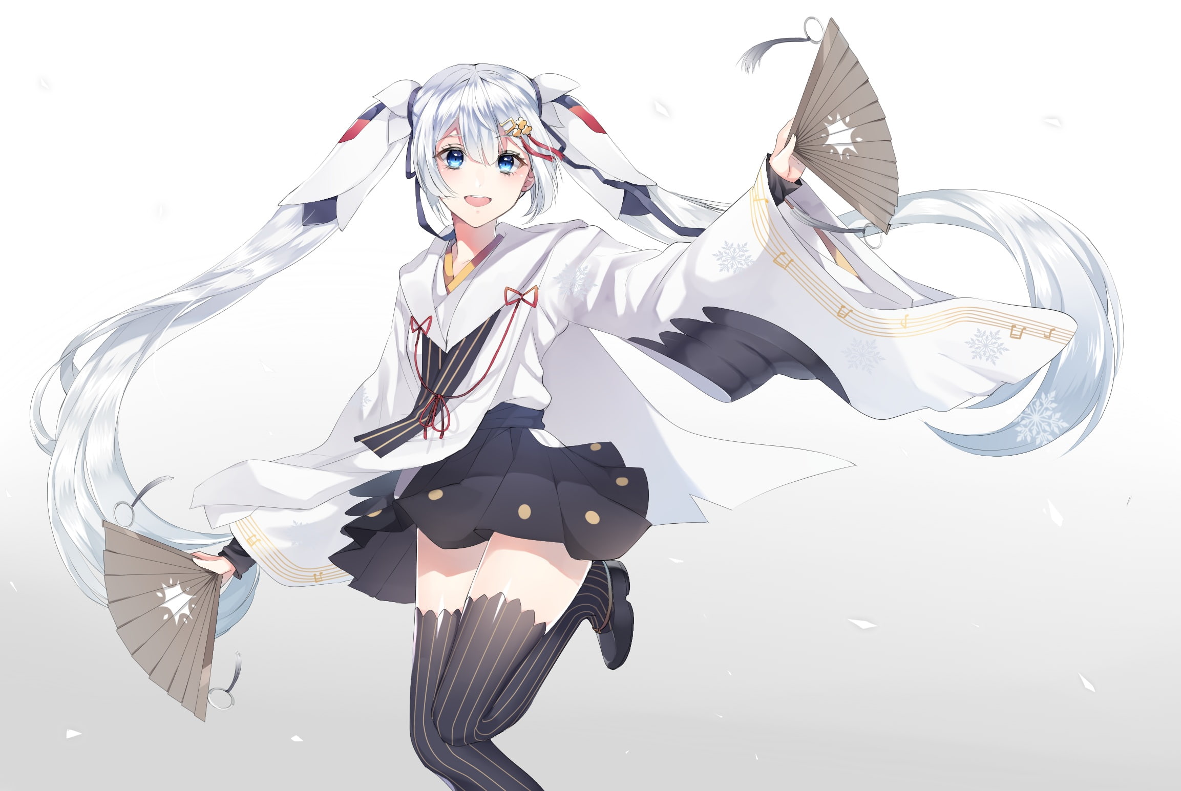 miku, 257418, aliasing, twintails, hatsune, vocaloid, yuki, tagme, gradient, (artist), hair, com, 1080P, konachan, long, HD Wallpaper