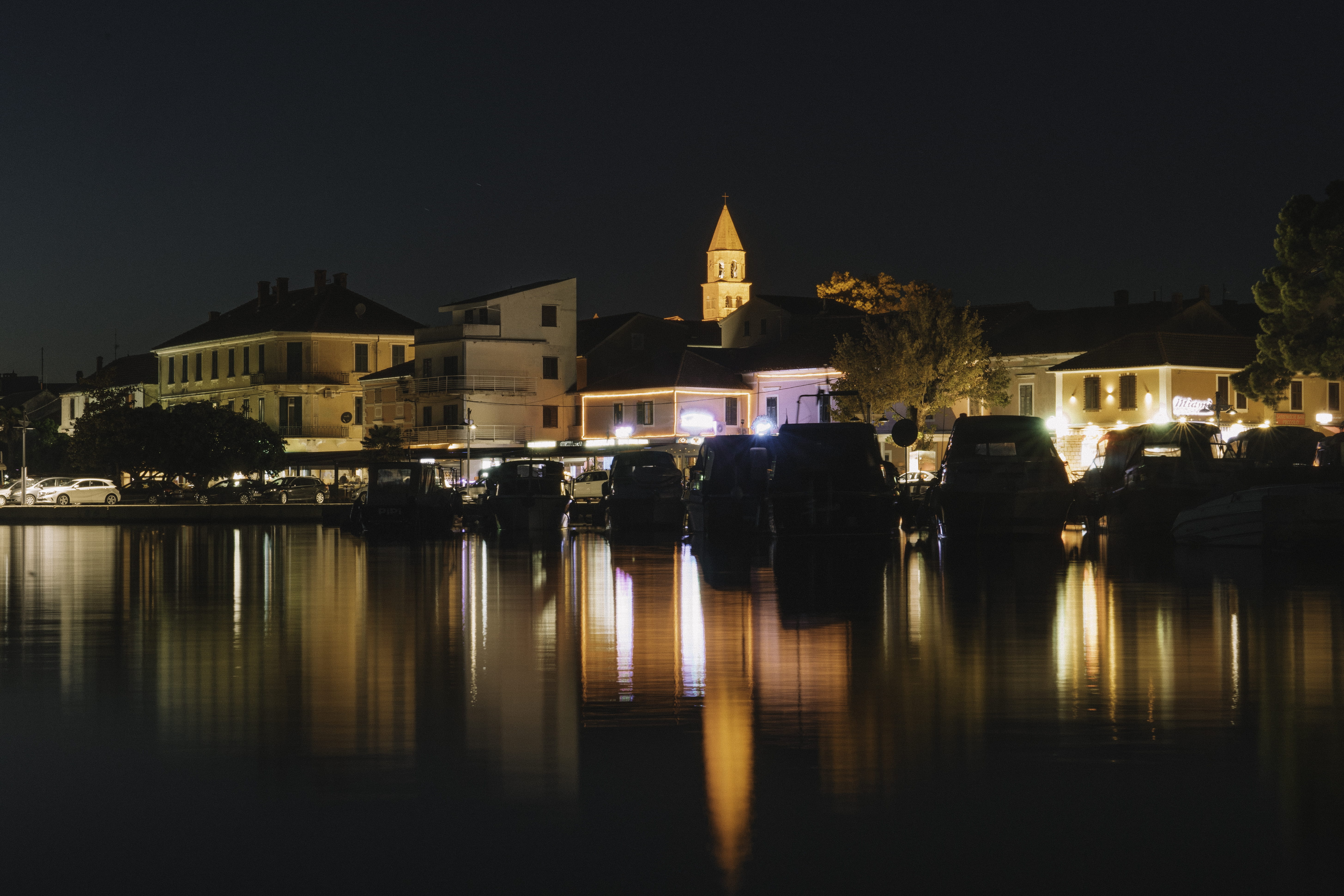 biodrag na moru, croatia, river, sky, vacation, outdoors, belief, nature, cityscape, water, reflections, 5K, building, illuminated, architecture, no people, HD Wallpaper
