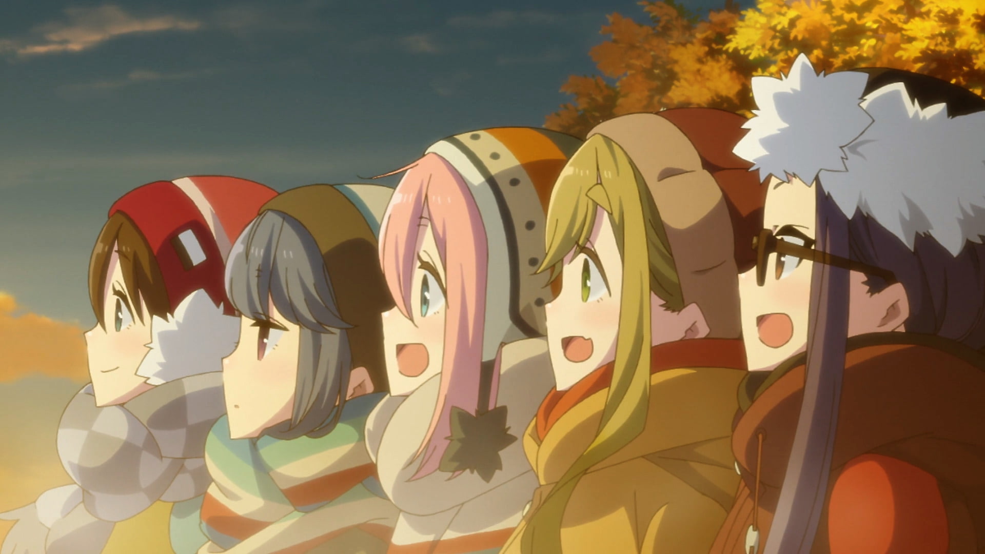 Chiaki Oogaki, Nadeshiko Kagamihara, 1080P, Rin Shima, Ena Saitou, Anime, Laid-Back Camp, Aoi Inuyama, HD Wallpaper