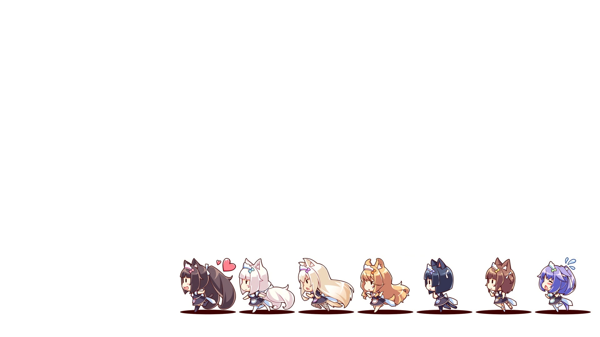 maple, 257105, sayori, com, chocola, catgirl, chibi, azuki, photoshop, tail, nekopara, coconut, vanilla, (sayori), animal, white, 1080P, ears, konachan, HD Wallpaper