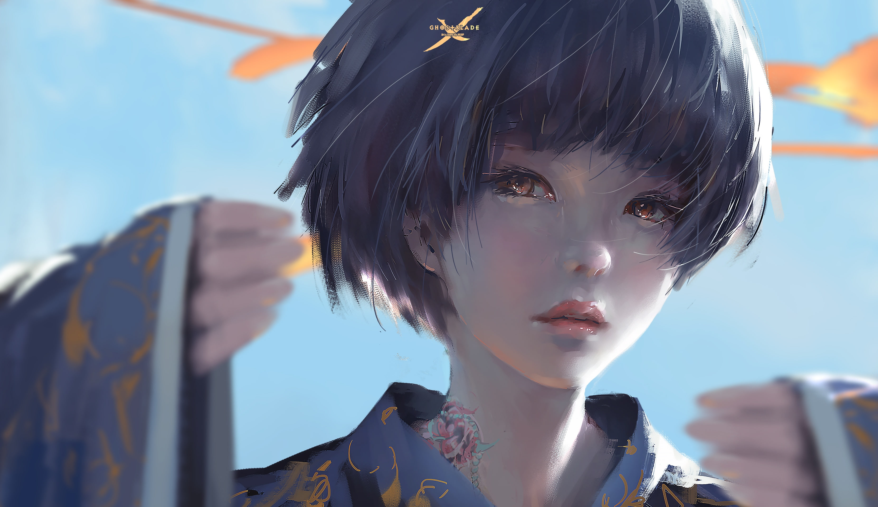 anime, perfect, comics, ghost, wlop, 2K, adventure, fantasy, blade, manga, HD Wallpaper