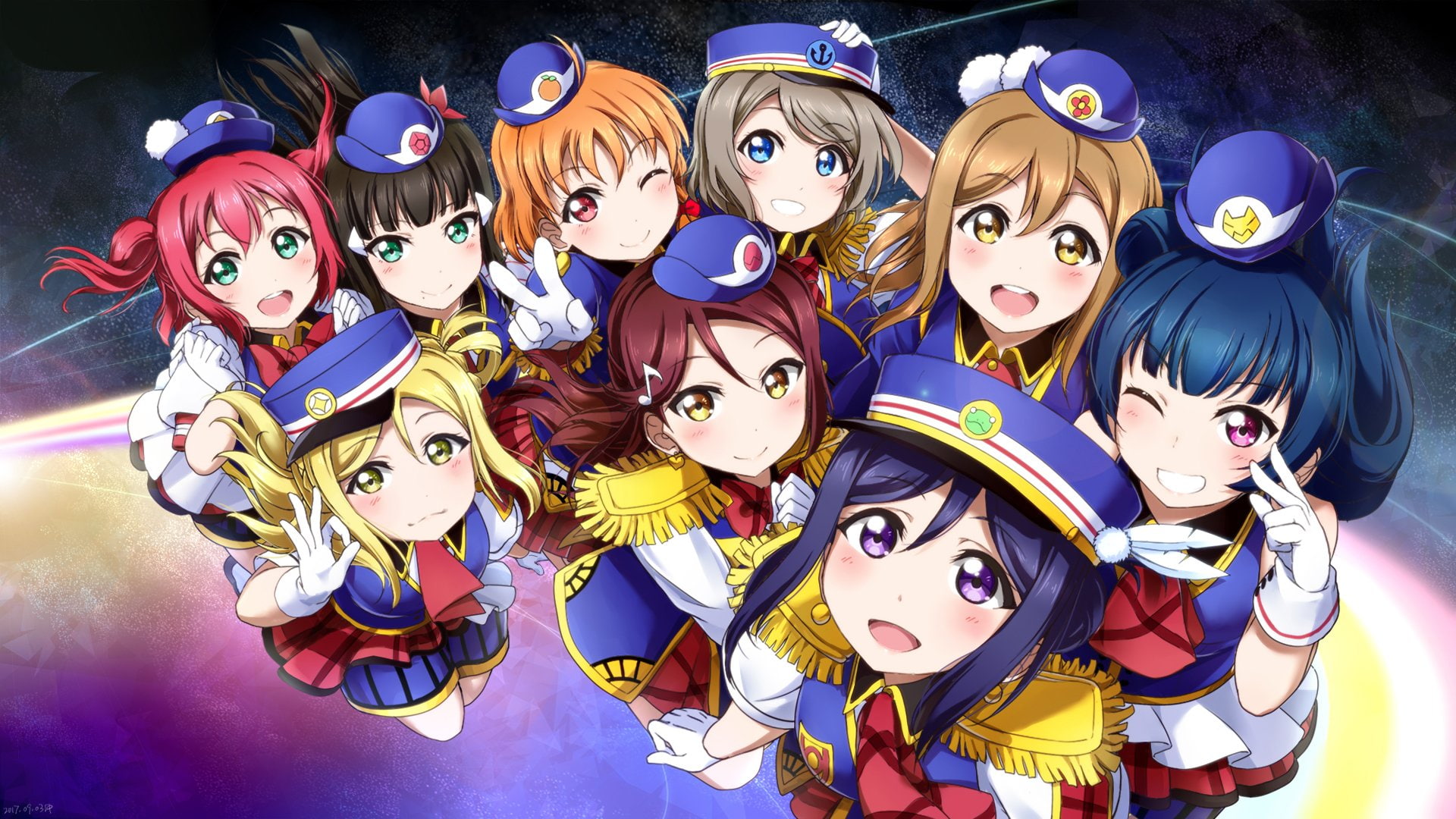 1080P, Dia Kurosawa, costume, variation, Hanamaru Kunikida, close-up, Love Live! Sunshine!!, large group of objects, Anime, Kanan Matsuura, You Watanabe, HD Wallpaper