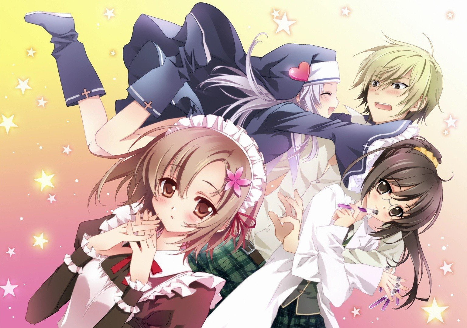 anime, kodaka, yukimura, tomodachi, sukunai, hasegawa, seifuku, maids, boku, takayama, rika, stars, carnelian, 720P, shiguma, maria, kusunoki, HD Wallpaper