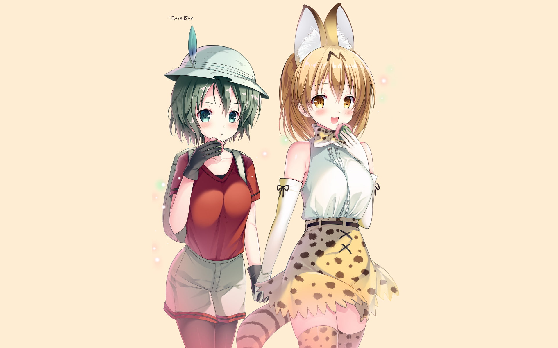 Serval (Kemono Friends), 1080P, Anime, Kemono Friends, Kaban (Kemono Friends), HD Wallpaper