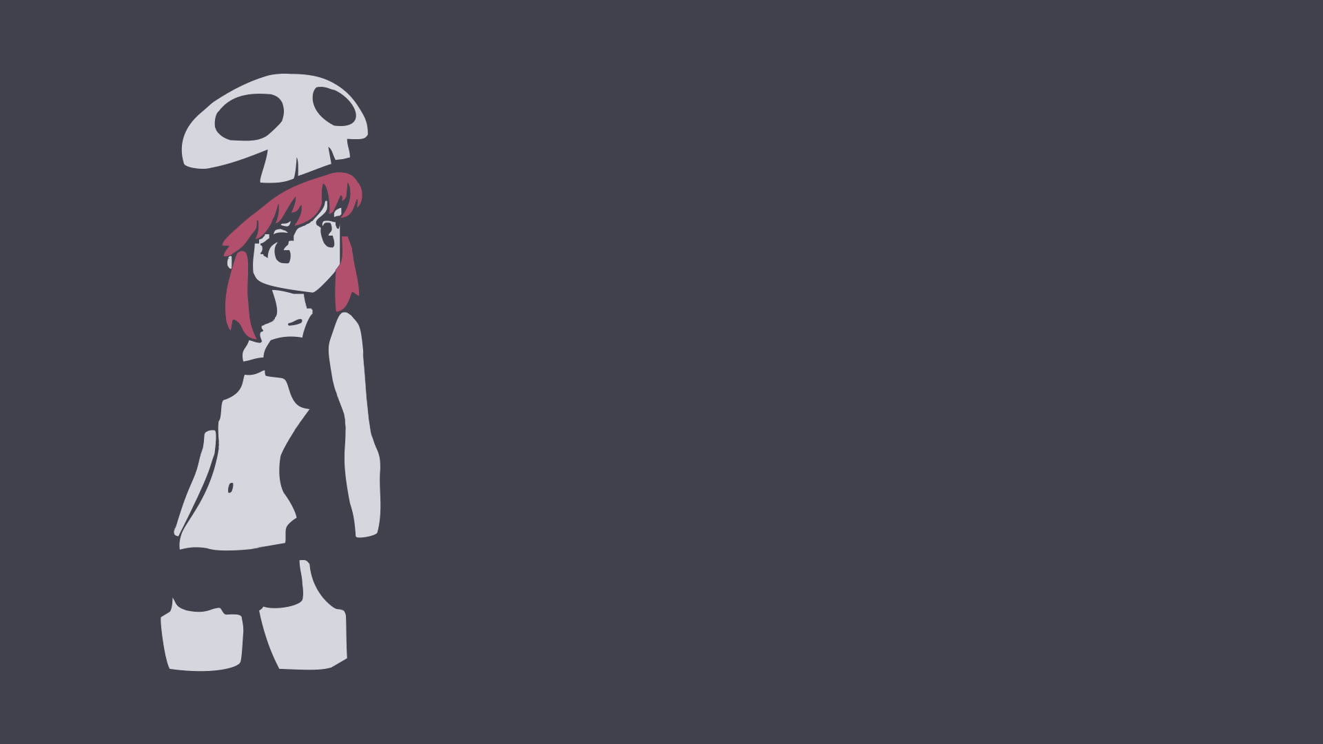 minimalism, Kill la Kill, anime vectors, anime girls, 1080P, anime, skull, Jakuzure Nonon, HD Wallpaper