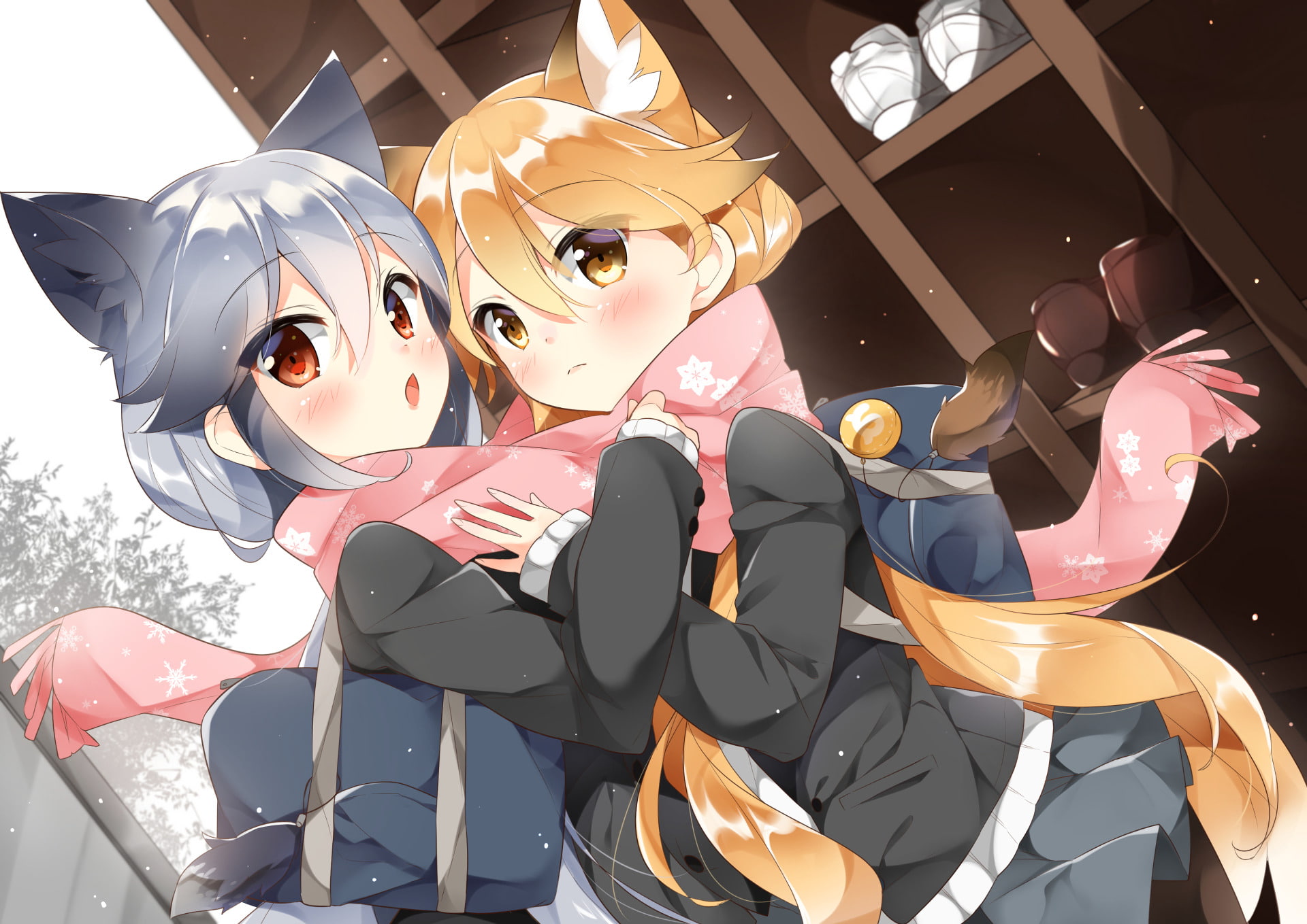 Silver Fox (Kemono Friends), Ezo Red Fox (Kemono Friends), 1080P, Anime, Kemono Friends, HD Wallpaper