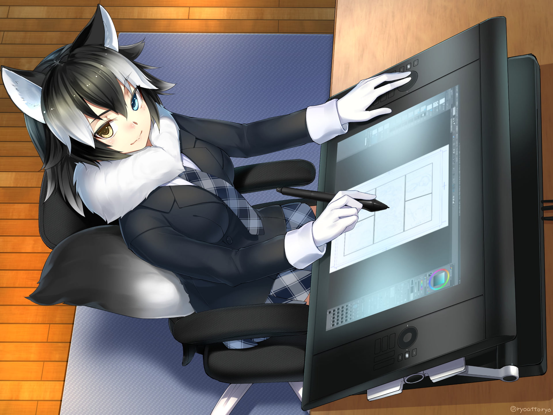 Grey Wolf (Kemono Friends), 1080P, Anime, Kemono Friends, HD Wallpaper