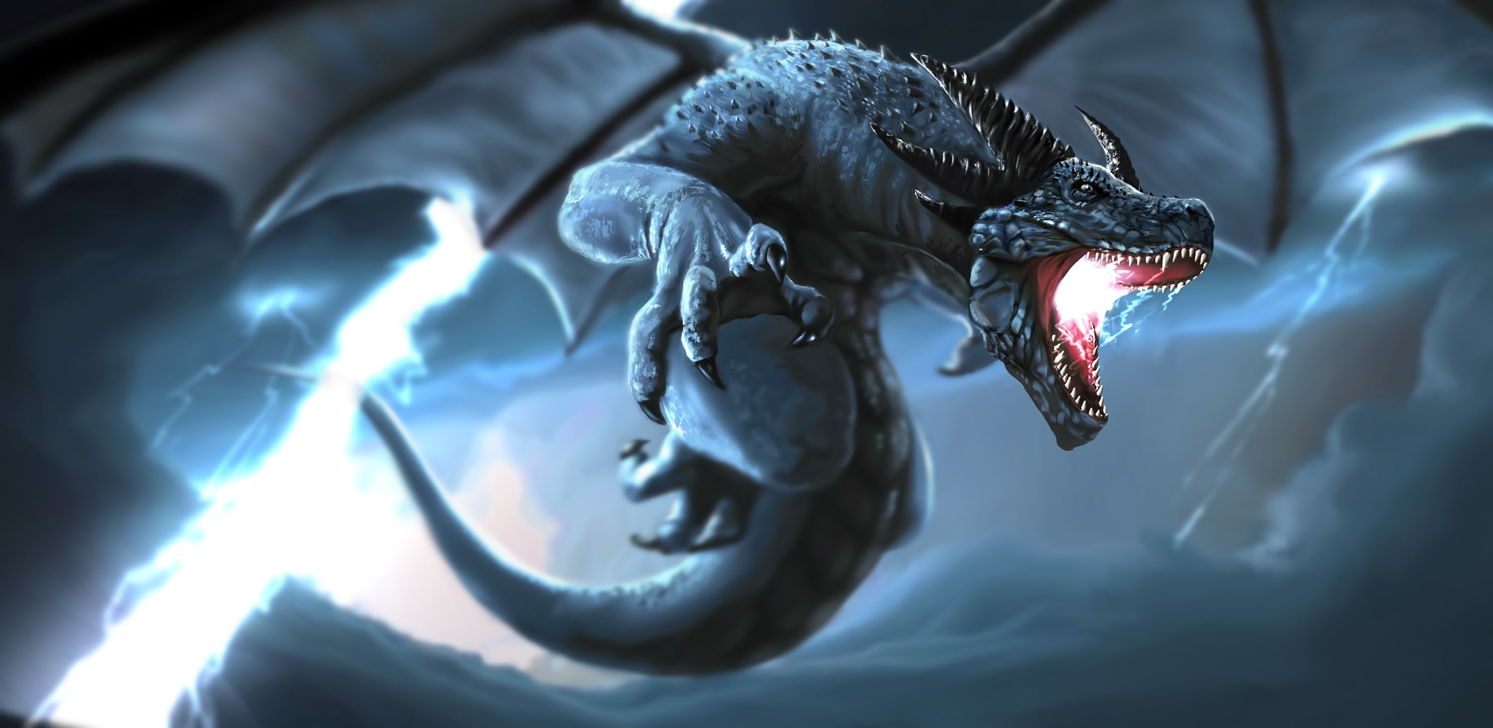 nature, animal body part, clip, tail, animal themes, no people, hanging, animal head, vertebrate, water, one animal, wings, horns, outdoors, day, fangs, HD Wallpaper