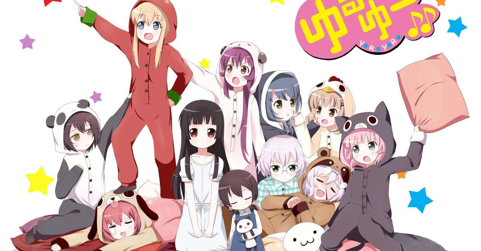 Ikeda Chizuru, Yoshikawa Chinatsu, Yuru Yuri, standing, males, group of people, men, teenager, white skin, Funami Mari, white background, emotion, Toshinou Kyouko, HD Wallpaper