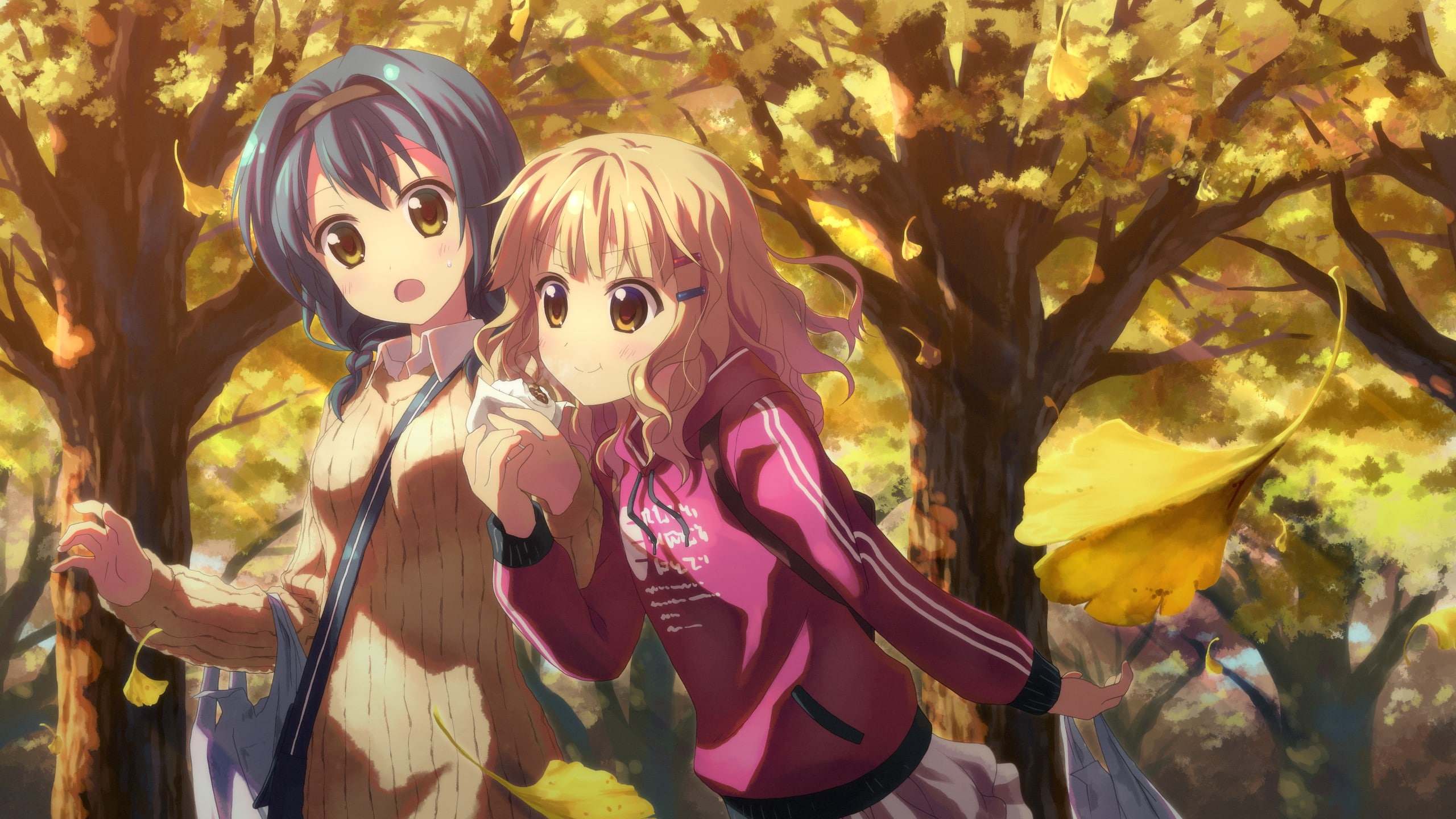 Oomuro Sakurako, Furutani Himawari, Yuru Yuri, 2K, HD Wallpaper