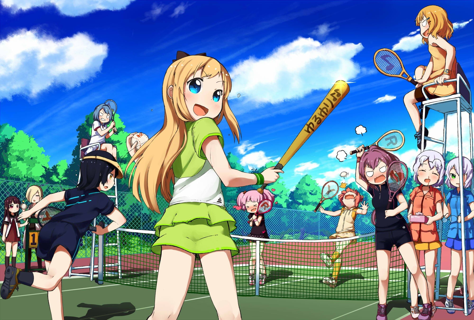 anime, Ikeda Chitose, Rise Matsumoto, Akaza Akari, Oomuro Sakurako, Furutani Himawari, Yuru Yuri, Nana Nishigaki, Kyoko Toshino, Funami Yui, Yoshikawa Chinatsu, HD Wallpaper