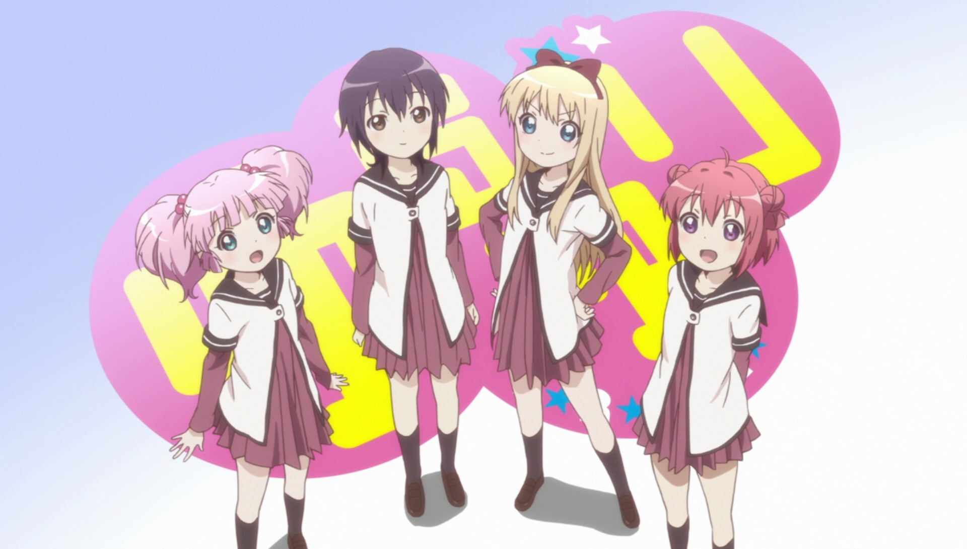 costume, women, white background, females, multi colored, 1080P, full length, indoors, young adult, studio shot, Yuru Yuri, adult, Yoshikawa Chinatsu, HD Wallpaper