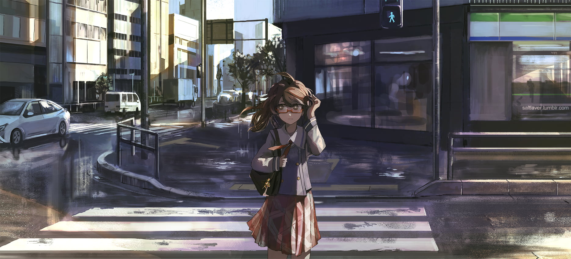 Touhou, anime girls, Usami Sumireko, 720P, glasses, anime, HD Wallpaper