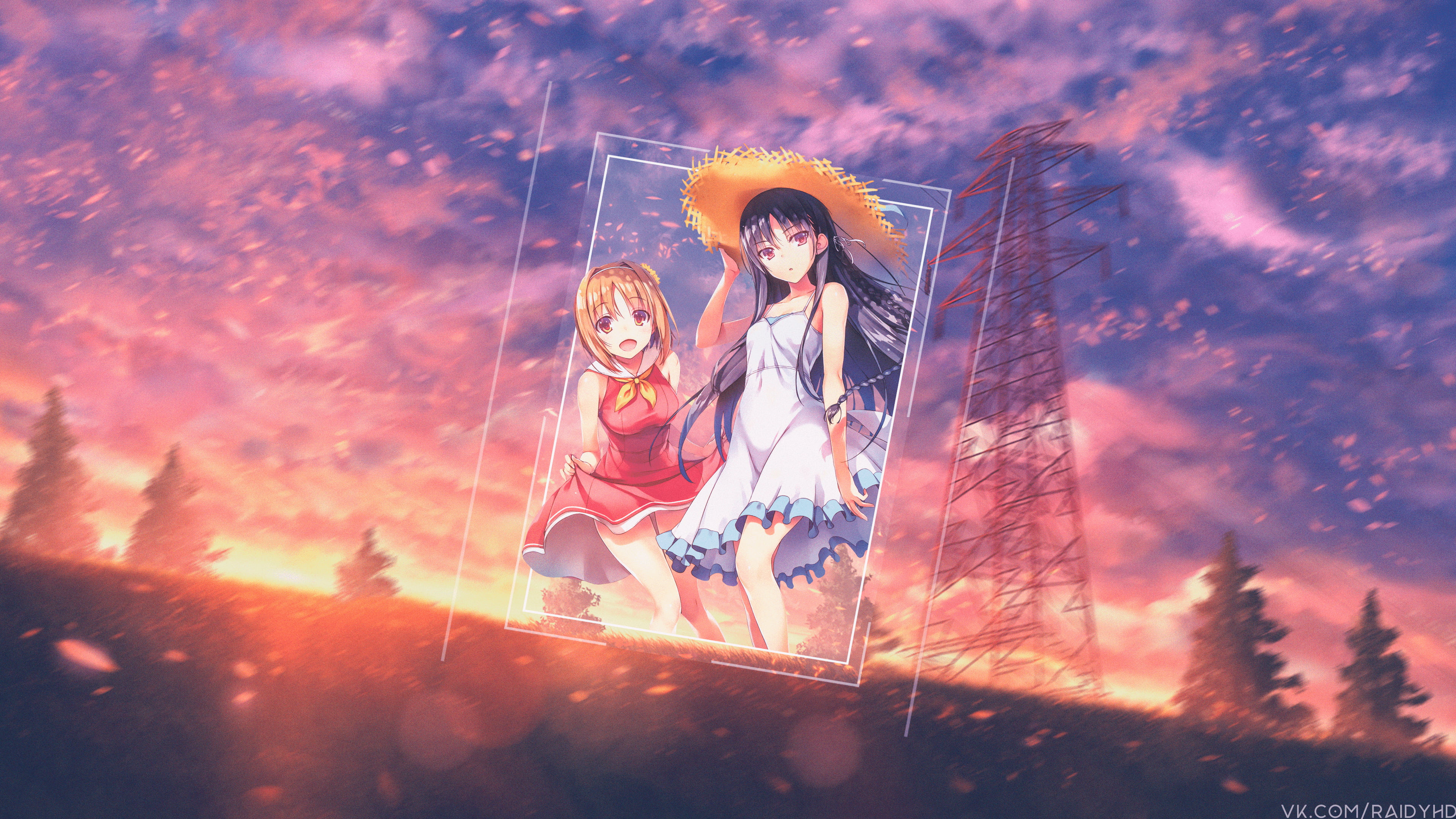 picture-in-picture, anime girls, anime, Kushida Kikyou, Horikita Suzune, 4K, HD Wallpaper