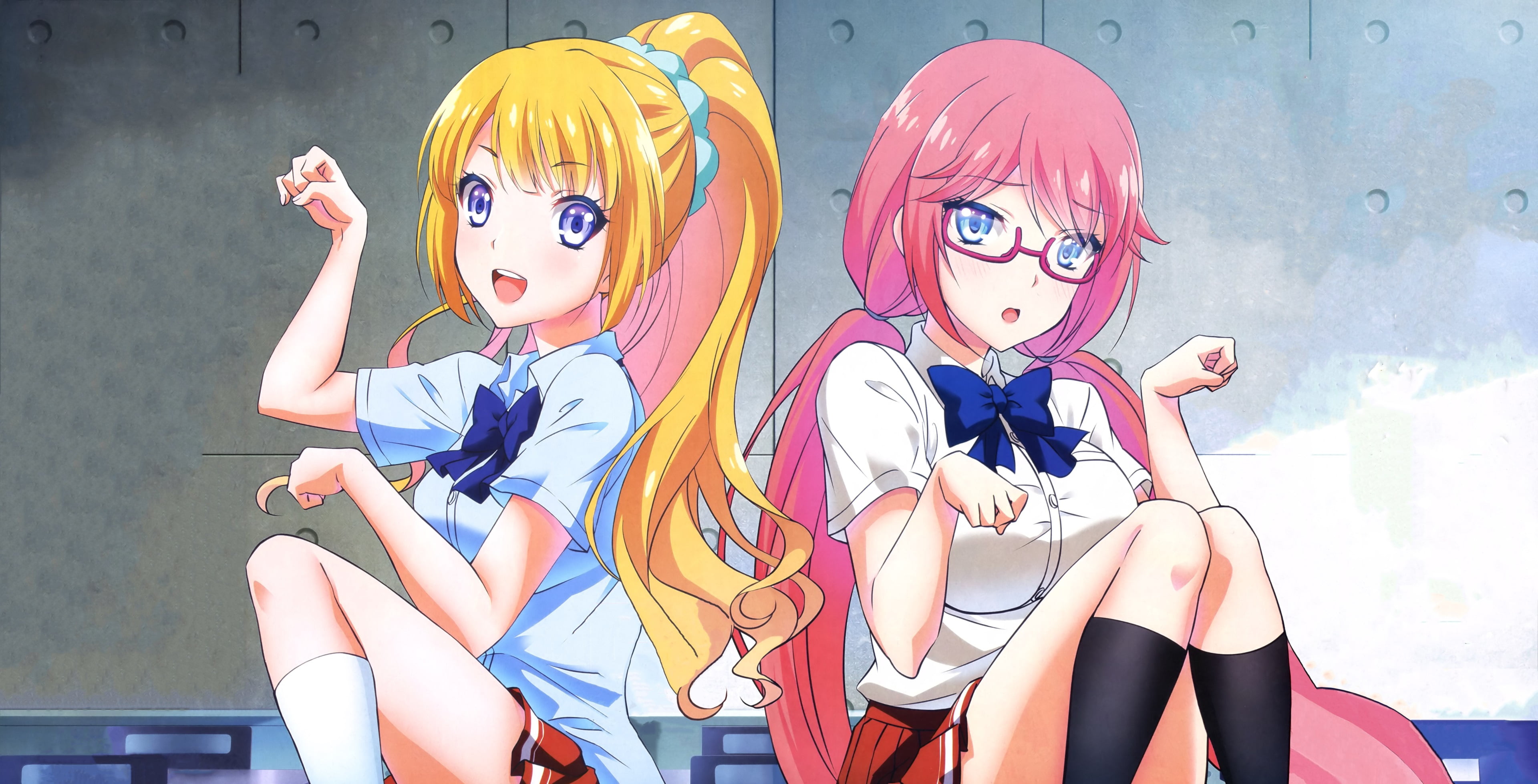 sitting, clothing, adult, portrait, teenager, females, happiness, smiling, youkoso jitsuryoku shijou shugi no kyoushitsu e 4k on hd, friendship, HD Wallpaper
