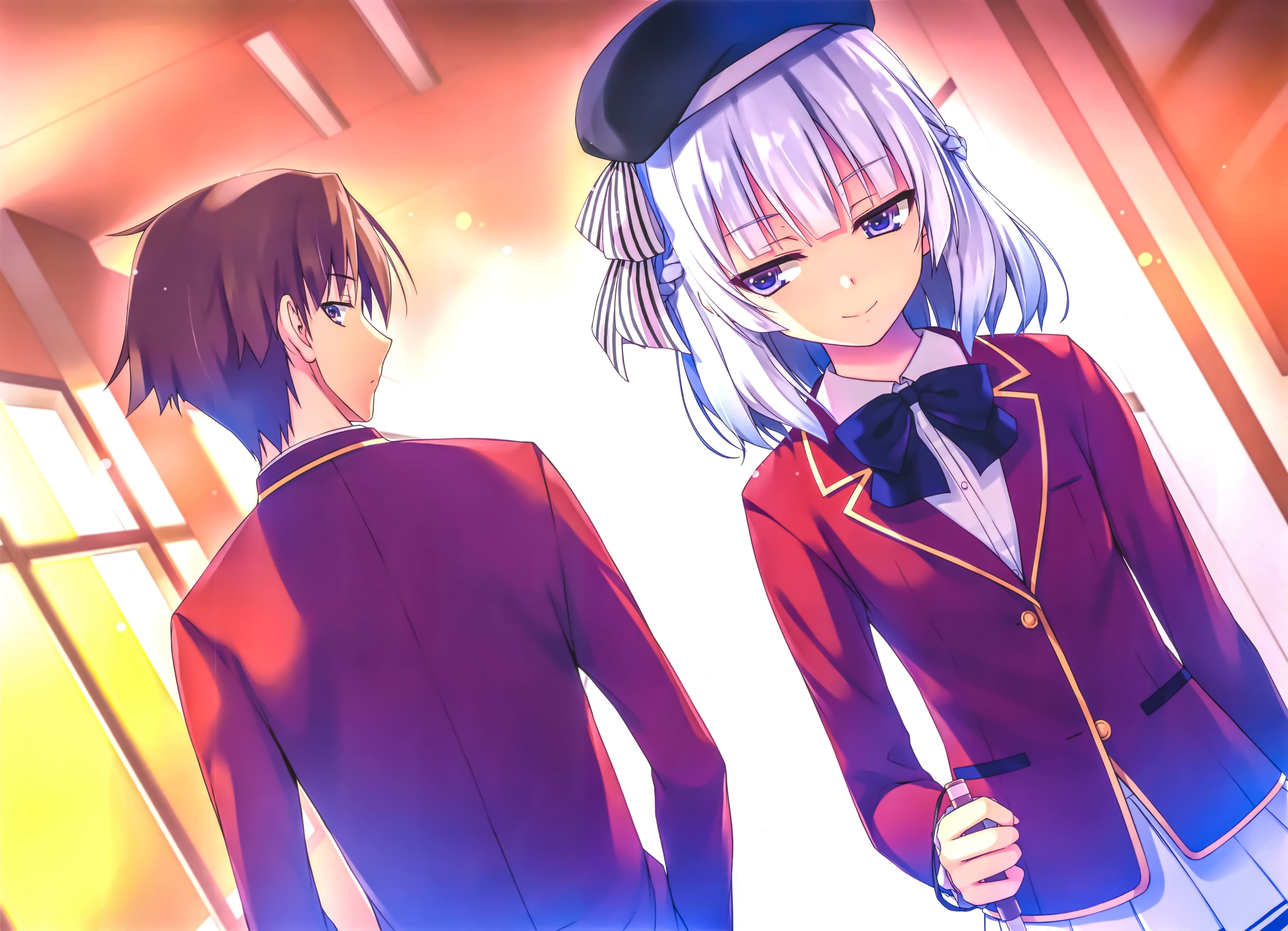 human representation, men, males, low angle view, indoors, clothing, people, standing, adult, representation, side view, youkoso jitsuryoku shijou shugi no kyoushitsu e 4k pc desktop, HD Wallpaper