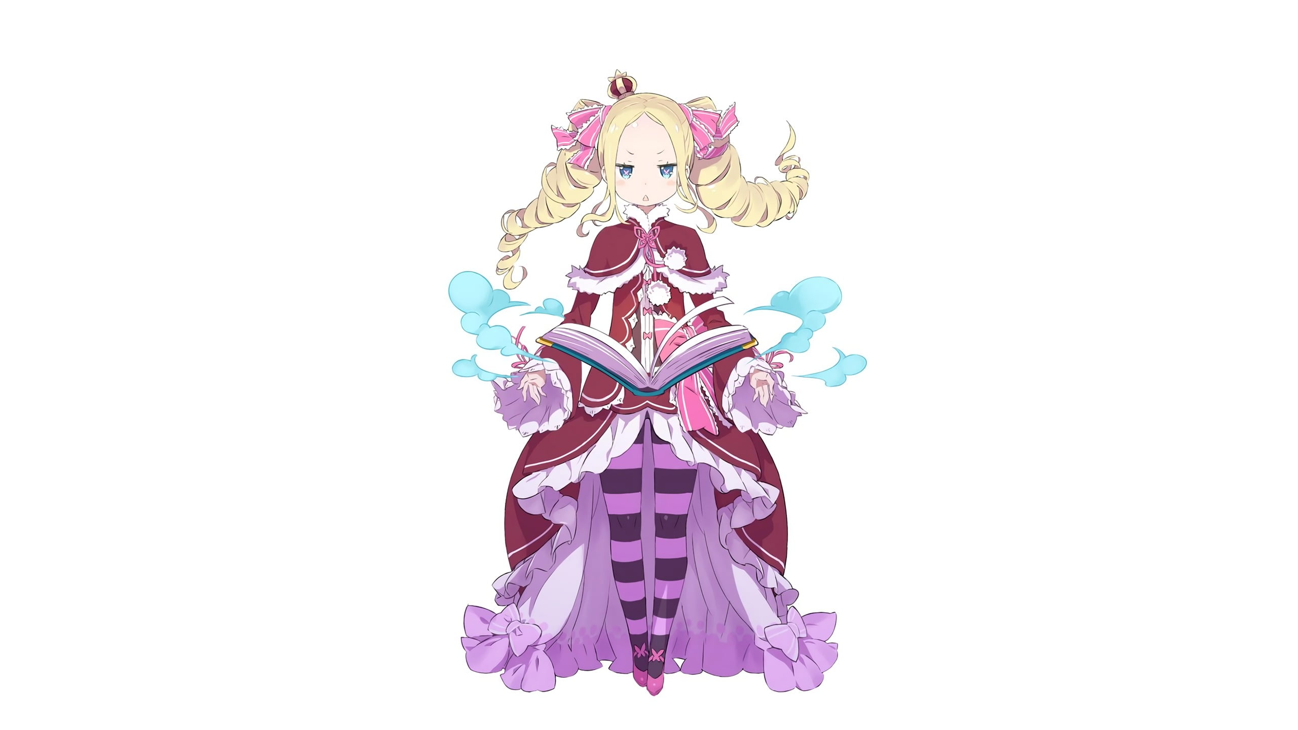 Re:Zero Kara Hajimeru Isekai Seikatsu, front view, copy space, anime girls, low angle view, human representation, studio shot, anime, sculpture, celebration, HD Wallpaper