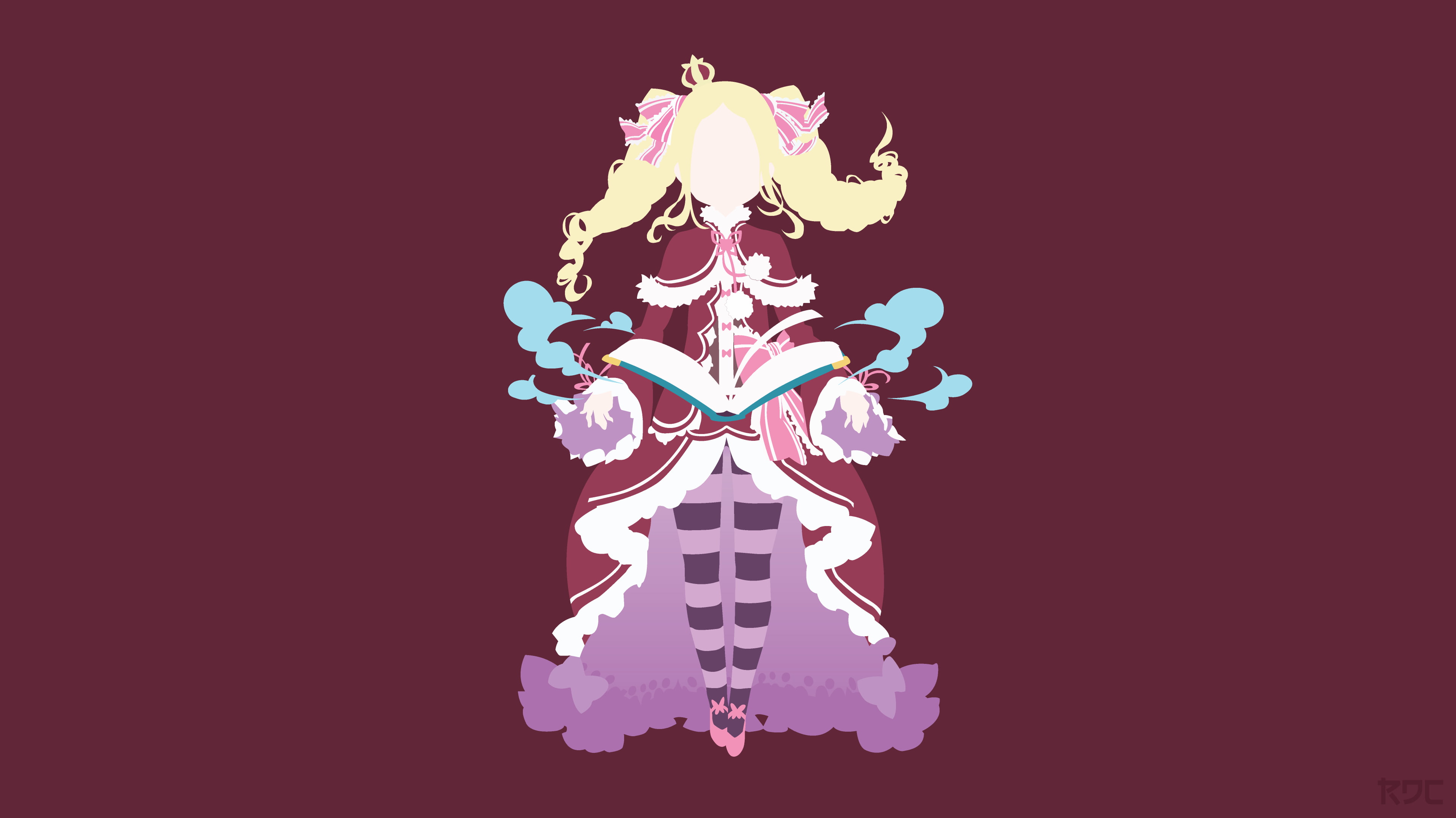 Re:Zero Kara Hajimeru Isekai Seikatsu, simple background, 4K, Rendracula, minimalism, Beatrice (Re: Zero), anime girls, HD Wallpaper