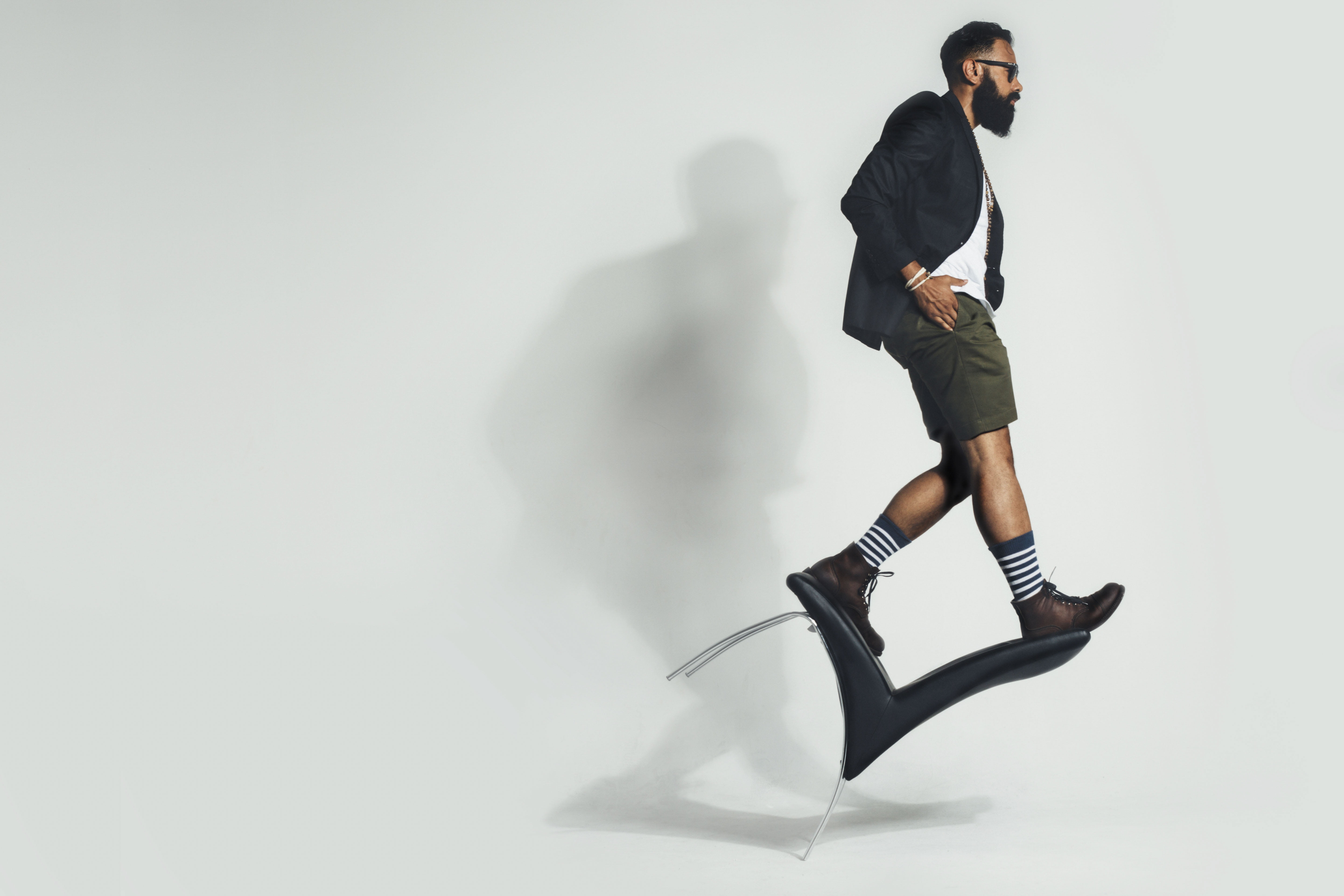 cut out, young adult, socks, well-dressed, formalwear, beard, white background, copy space, sunglasses, businessman, standing, man, business, shades, side view, HD Wallpaper