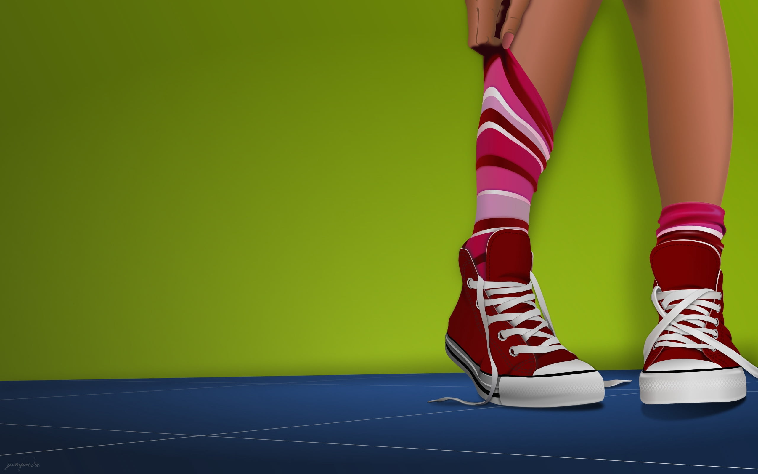 2K, top, copy Space, hand, striped, people, white, females, socks, shoes, canvas shoe, girls, human Foot, body part, human limb, limb, green color, fashion, HD Wallpaper