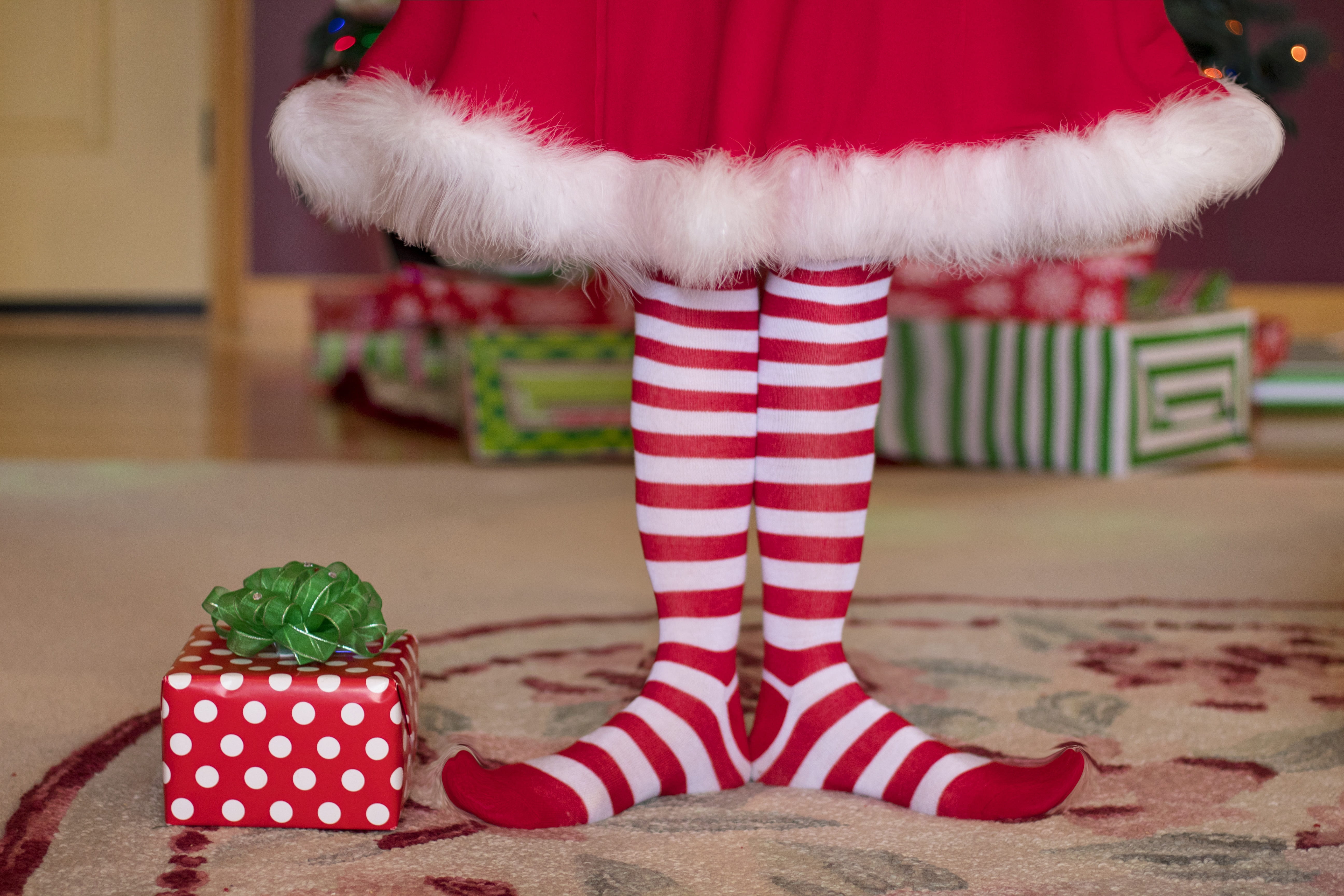 cheerful, santa, christmas socks, 5K, human foot, character, helper, merry, clothing, childhood, focus on foreground, gift, human limb, holiday, child, HD Wallpaper
