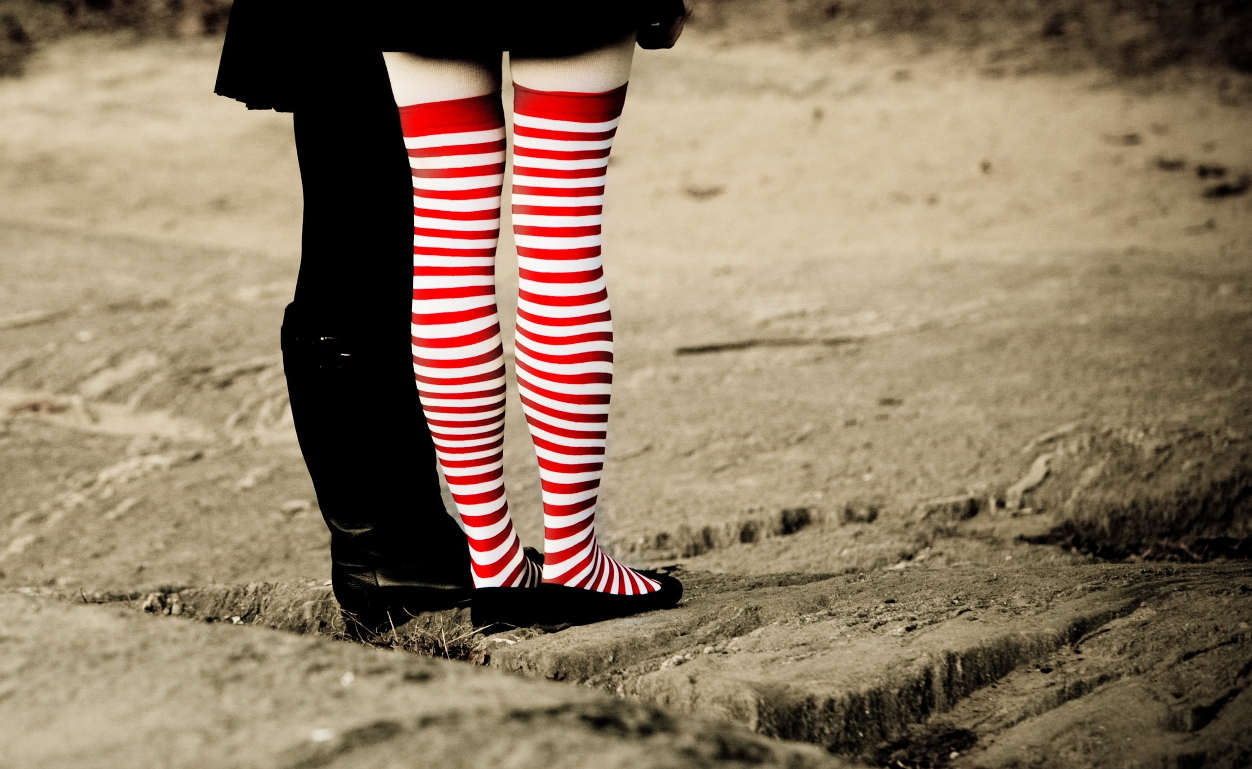 striped, pair, socks, low section, white, adult, human leg, leisure activity, real people, human limb, Love, field, 2K, day, shoe, Friendship, lifestyles, HD Wallpaper