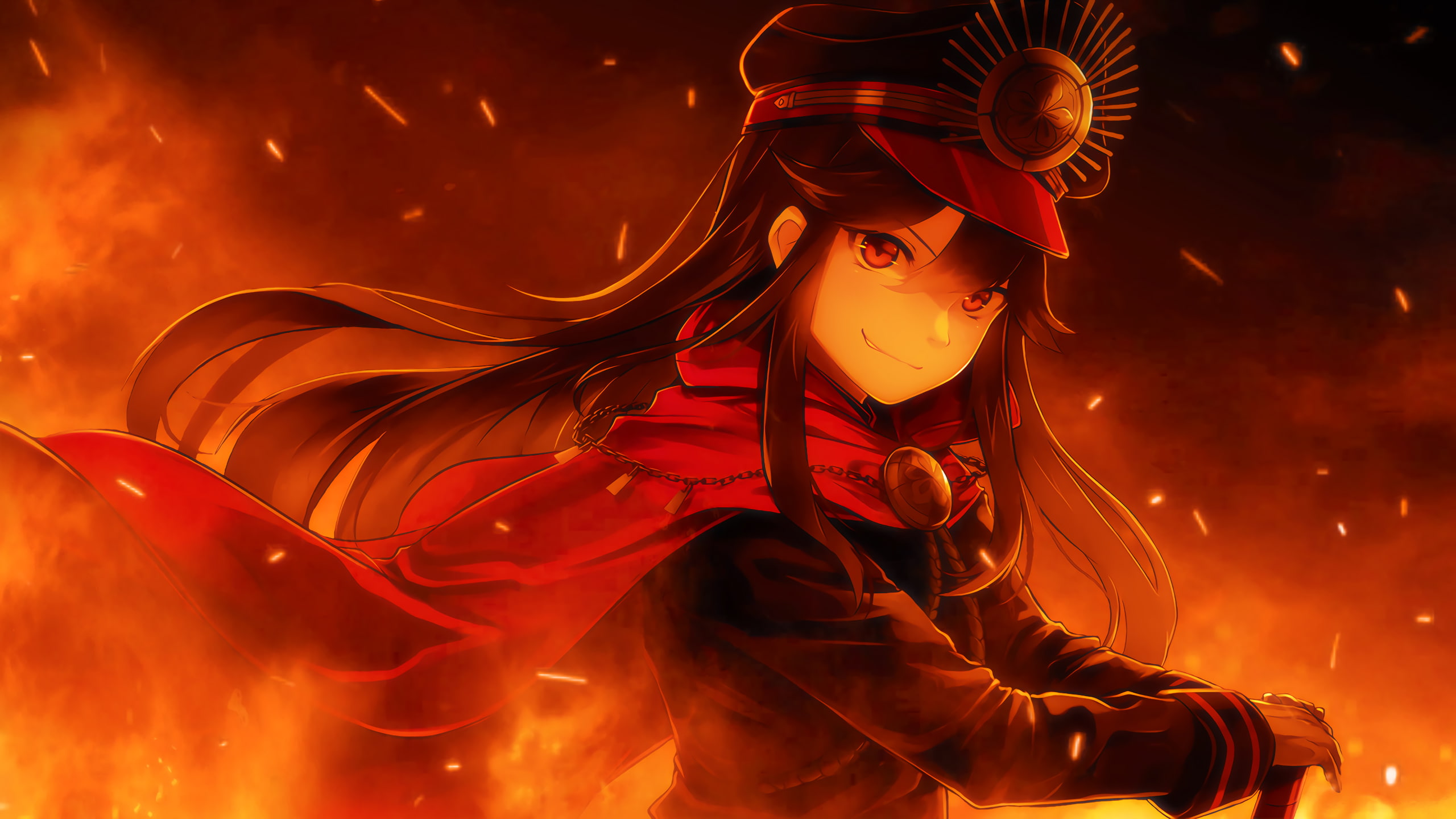 Fire, Oda, red, Order, Nobunaga, 2K, FateGrand, HD Wallpaper