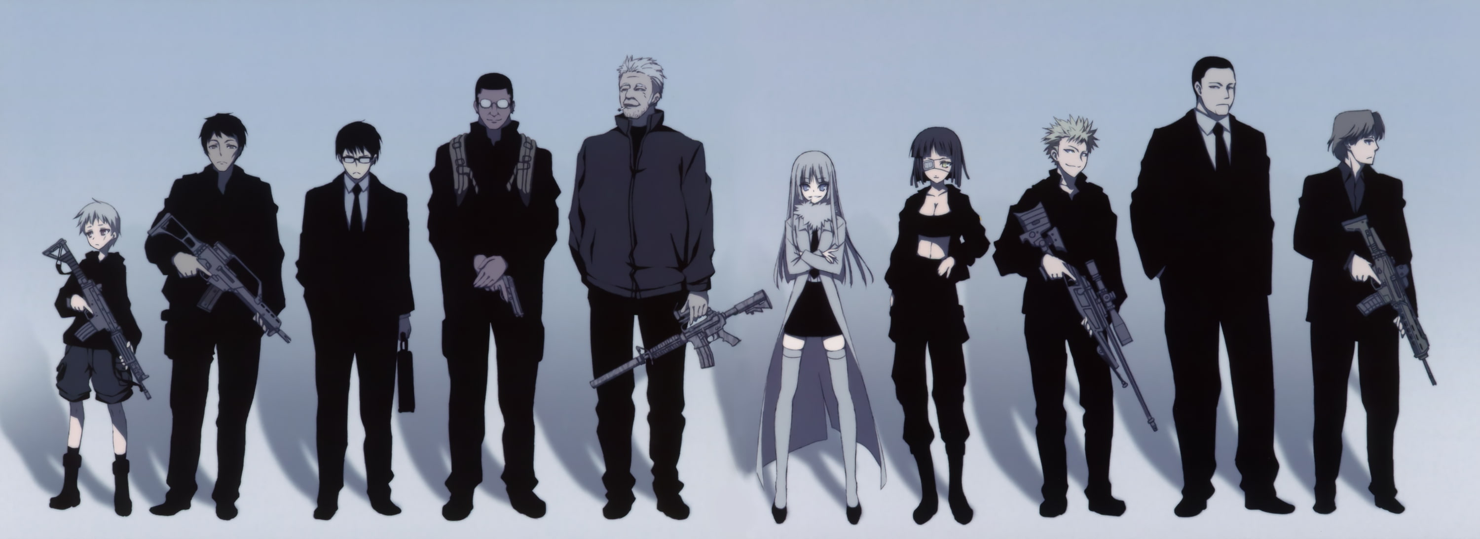 dualscreen, 2K, weapon, gun, suzuri, eyepatch, jormungand, HD Wallpaper