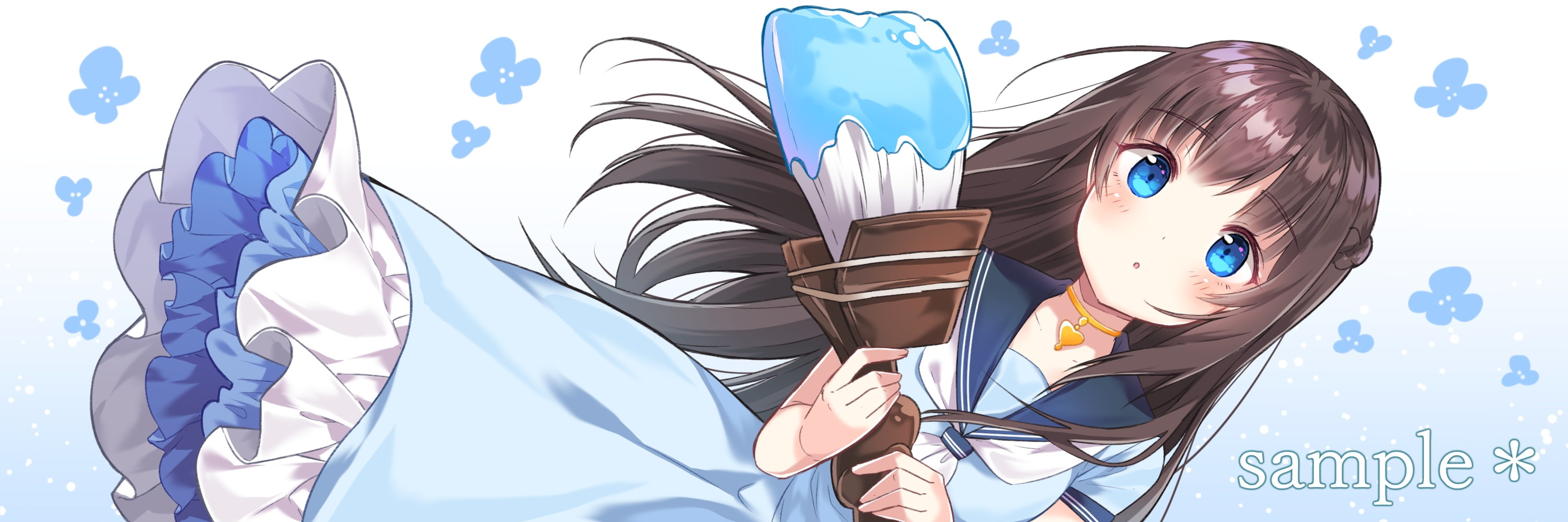 dualscreen, chitetan, dress, original, konachan, com, seifuku, brown, 2K, eyes, aqua, hair, blush, braids, 242303, long, HD Wallpaper