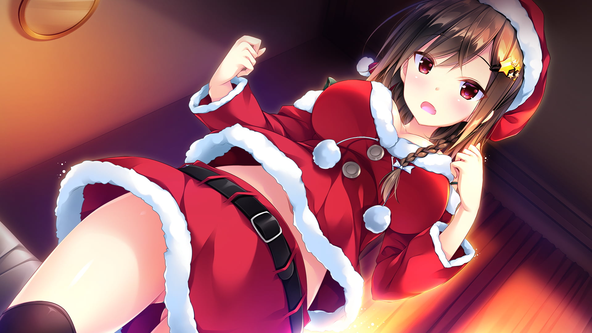 anime girls, 1080P, Santa costume, Kakao, Ensemble Stars, Game CG, Christmas, HD Wallpaper