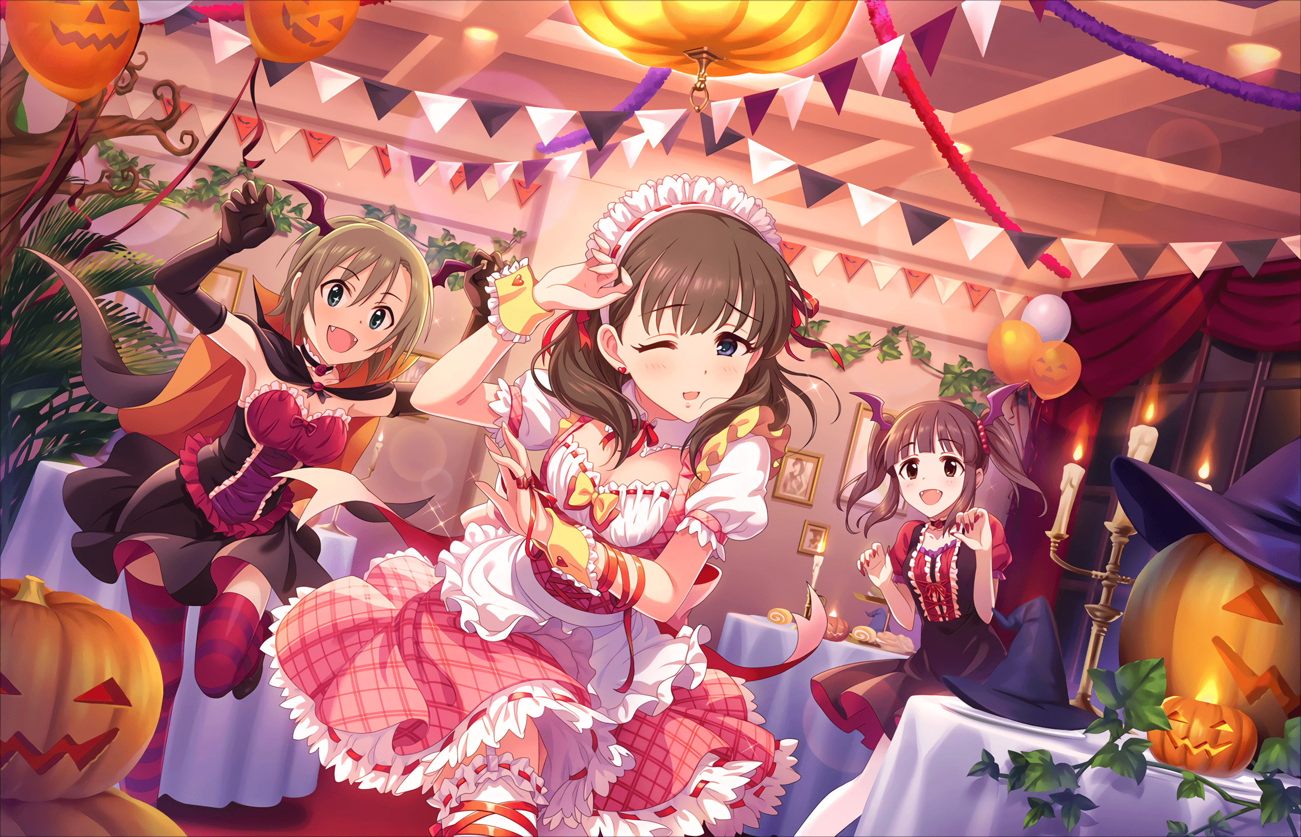 art and craft, women, decoration, real people, female likeness, leisure activity, females, Anime, halloween, multi colored, the idolmaster cinderella girls, HD Wallpaper