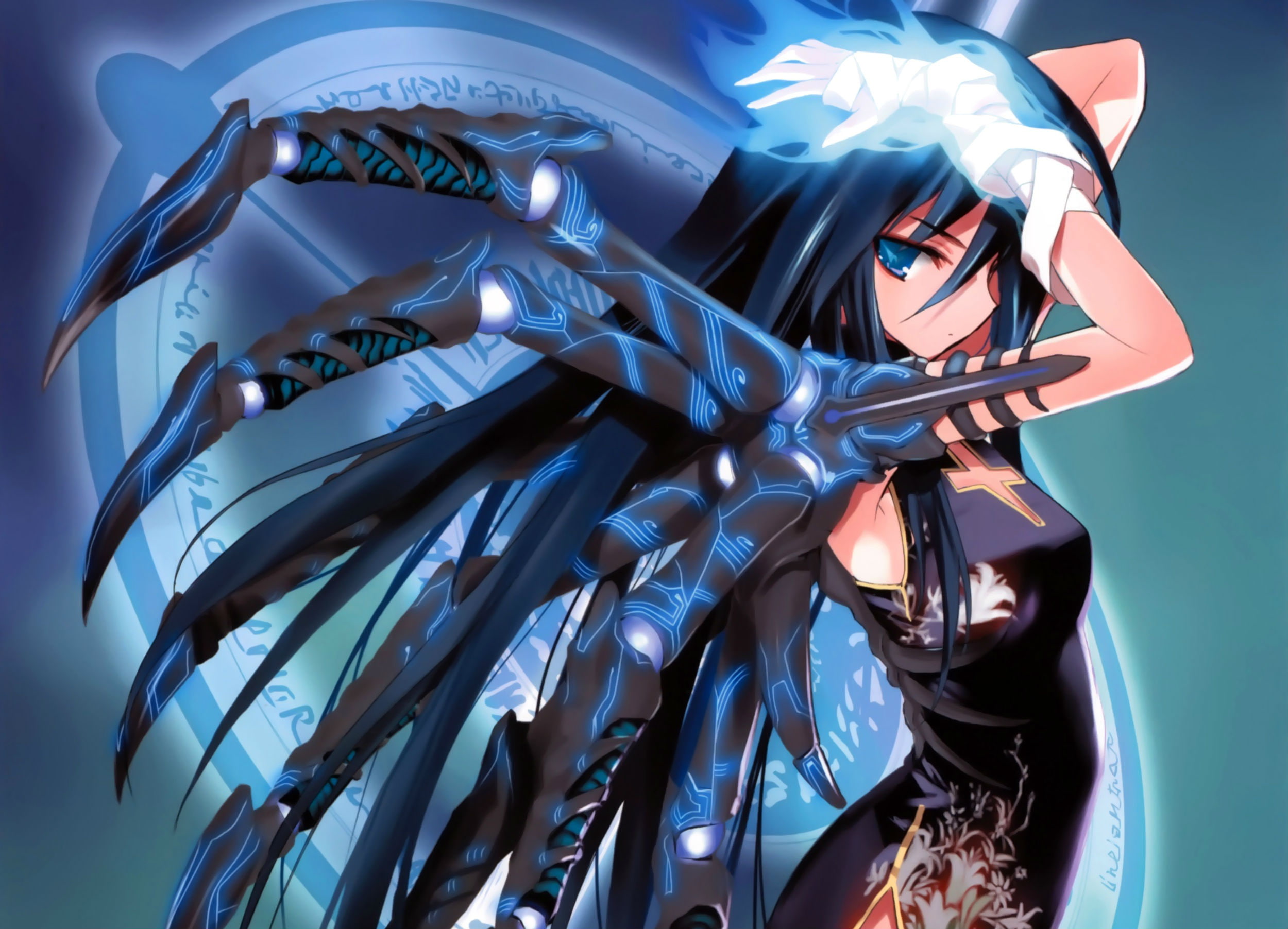 nopan, hair, long, 1080P, chinese, million, kaku san sei, hima, arthur, dress, HD Wallpaper