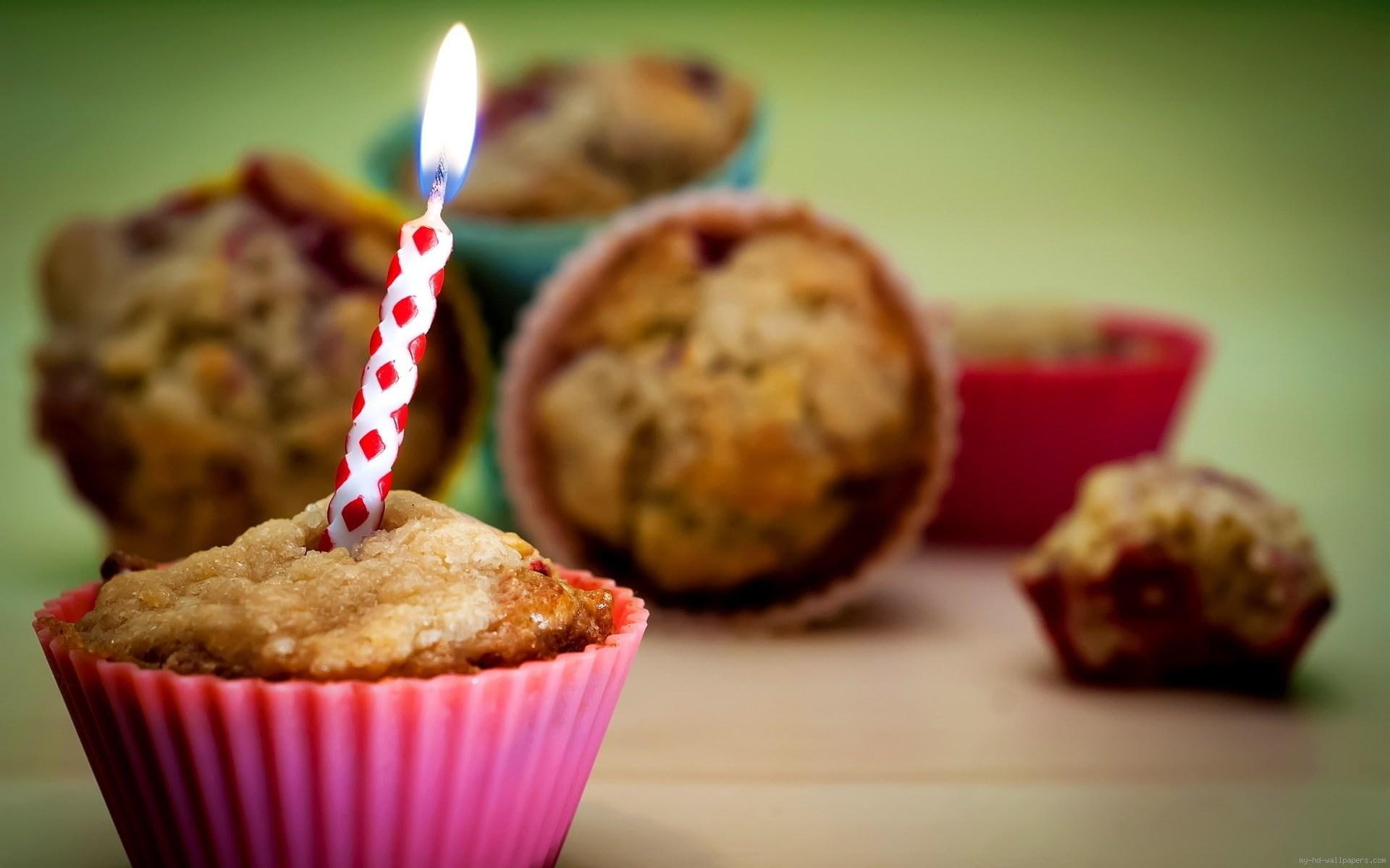 food, 1080P, diverse, birthday, cupcake, cupcakes, candle, HD Wallpaper