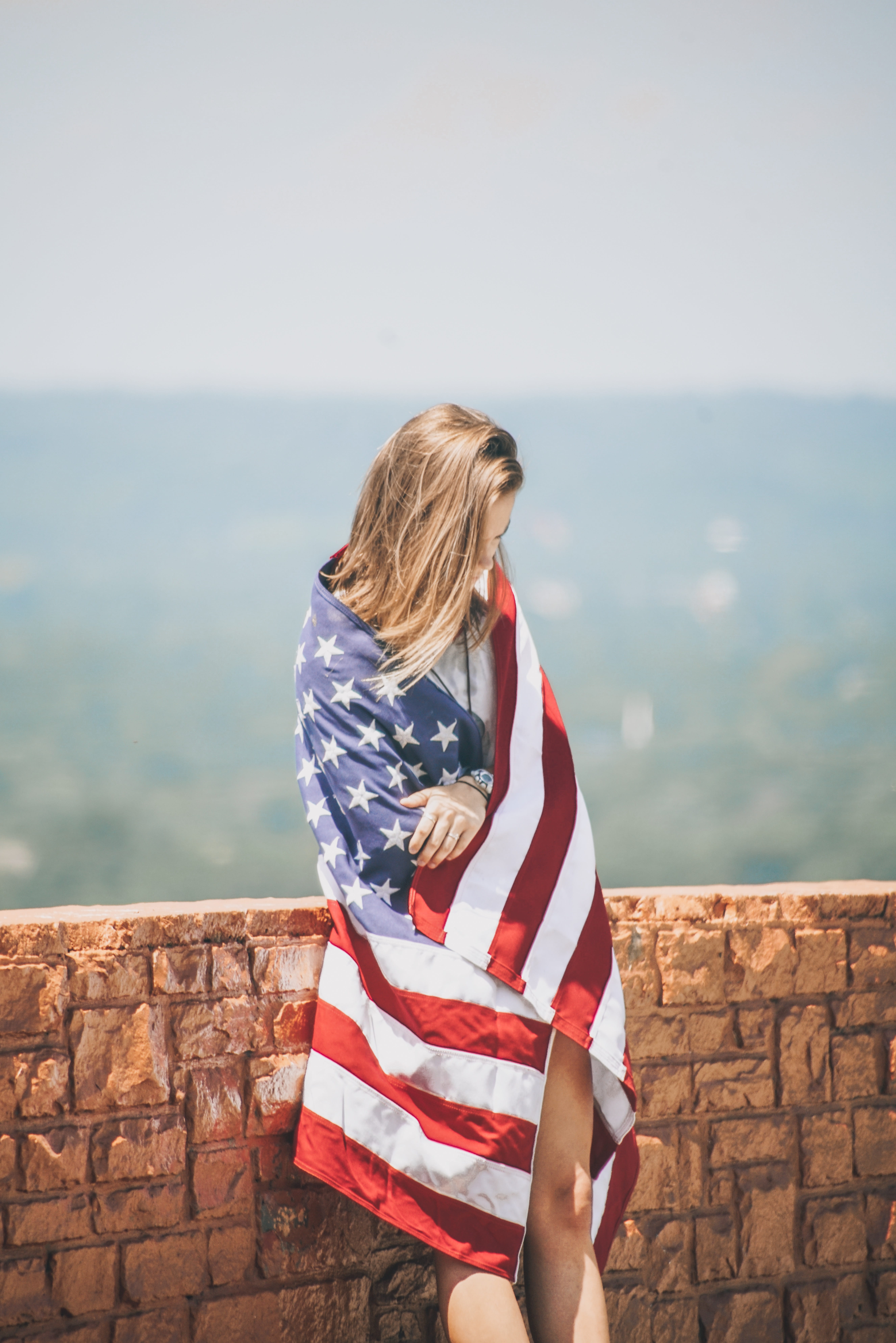 wrapping, water, caucasian Ethnicity, bokeh, beautiful, moody, success, wall, emotional, 8K, rear View, u, outdoors, fourth of July, nature, veterans day, Phone HD Wallpaper