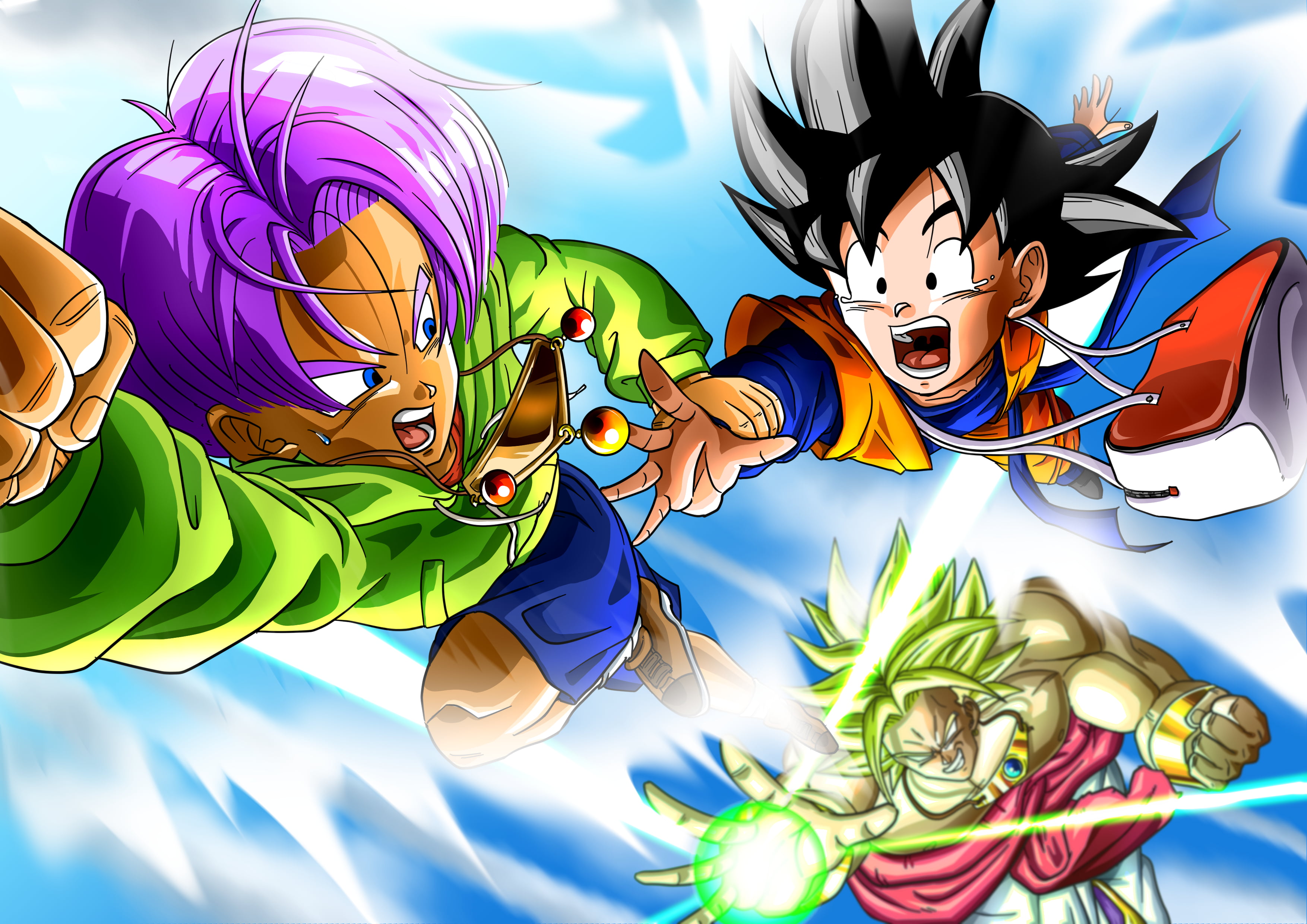Dragon Ball, Dragon Ball Z, Broly (Dragon Ball), Trunks (Dragon Ball), Goten (Dragon Ball), 2K, HD Wallpaper