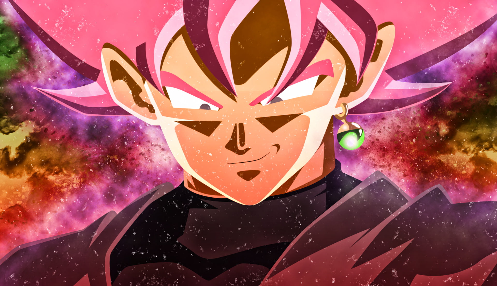night, SSR Black, front view, portrait, shape, multi colored, Black Goku, indoors, pink color, representation, purple, Dragon Ball Super, illuminated, Black (Dragon Ball), HD Wallpaper