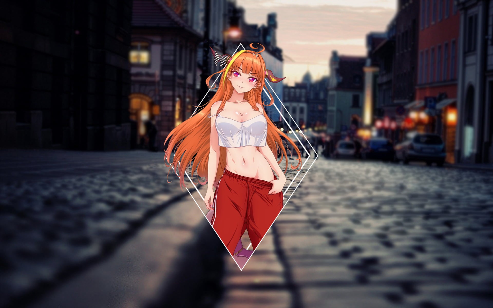 picture-in-picture, anime girls, Kiryu Coco, 1080P, Hololive, HD Wallpaper