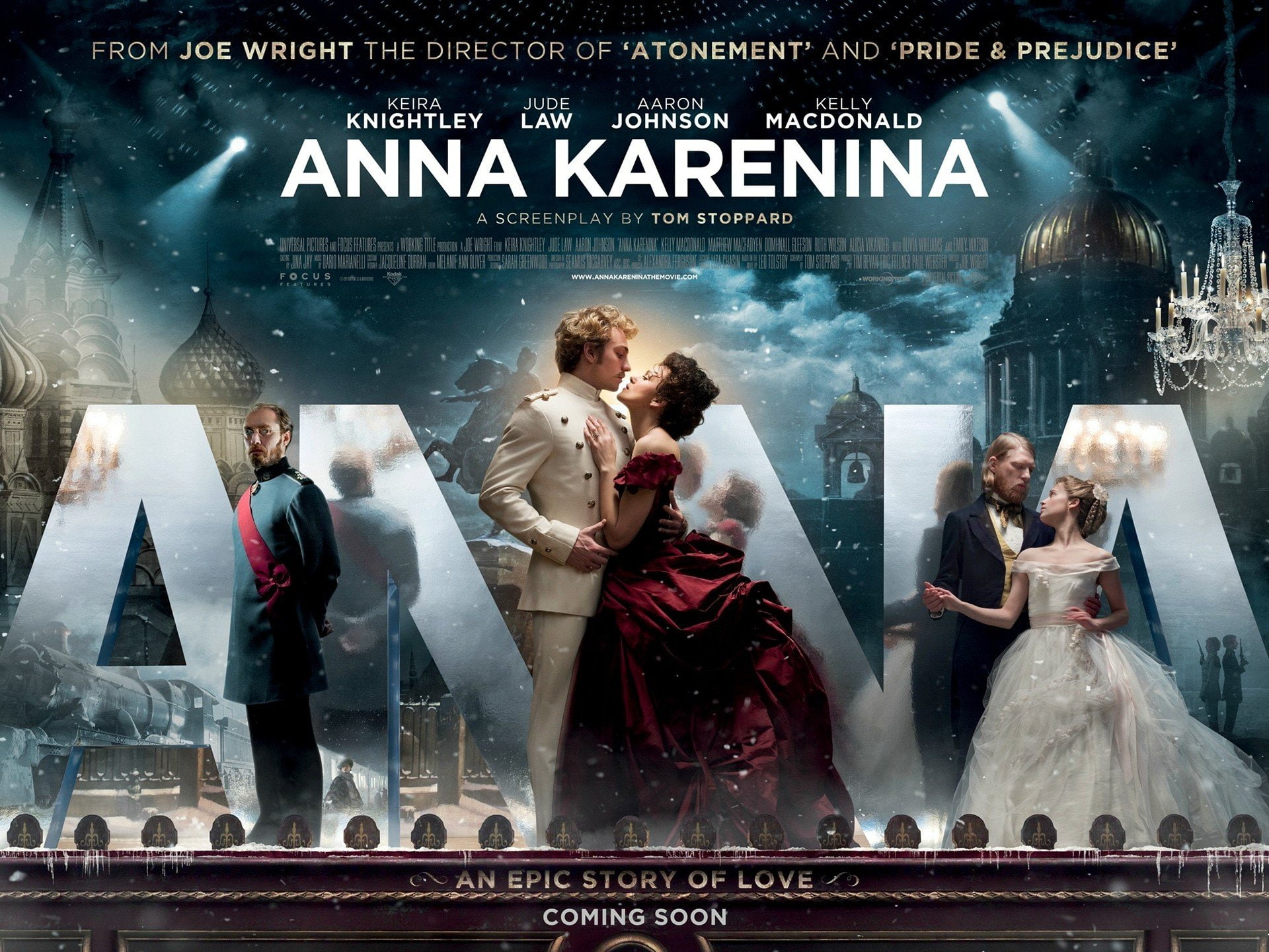gowns, aaron, knightley, keira, posters, taylor johnson, classics, jude, anna, macdonald, movie, romance, russian, karenina, stage, 1080P, law, kelly, HD Wallpaper