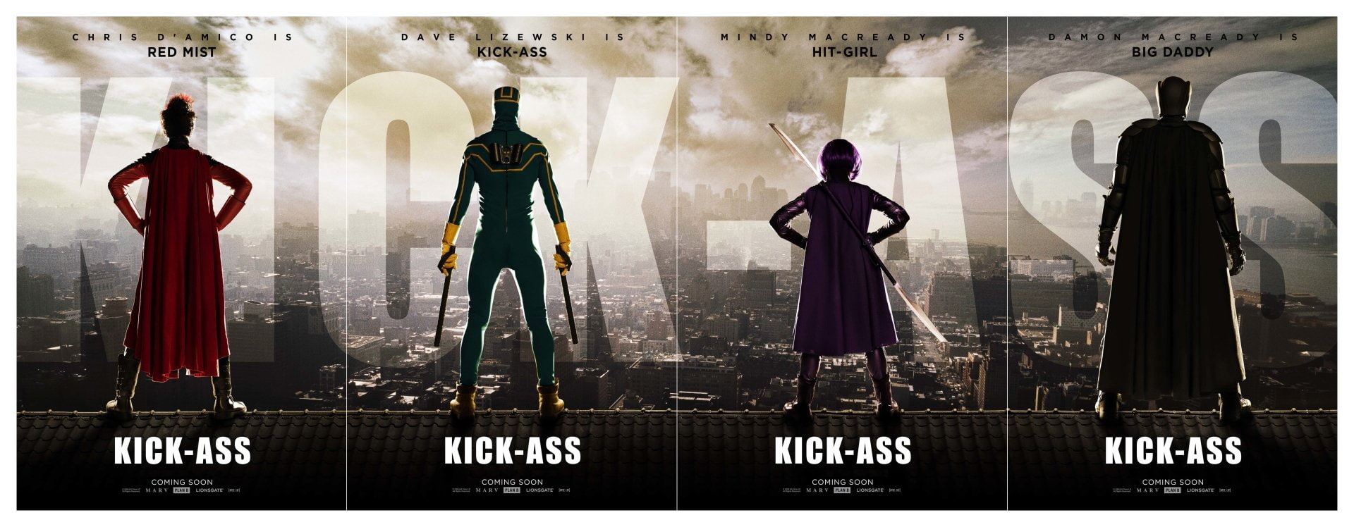 Christopher Mintz-Plasse, 1080P, Red Mist (Kick-Ass), Aaron Taylor-Johnson, Hit-Girl (Kick-Ass), Nicolas Cage, Kick-Ass, Chloë Grace Moretz, Big Daddy, HD Wallpaper