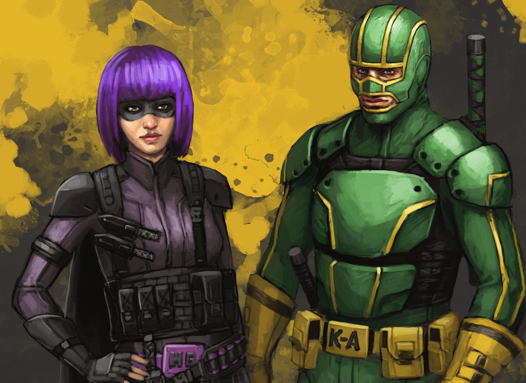 David Lizewski, Kick-Ass, Mindy McCready, Hit-Girl, mask, Chloë Grace Moretz, Aaron Taylor-Johnson, 1080P, HD Wallpaper