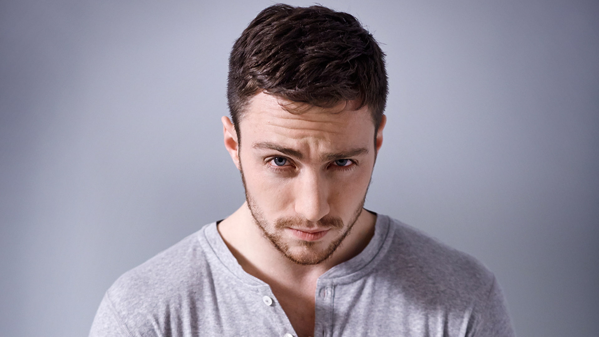 johnson, face, taylor, 1080P, aaron, actor, HD Wallpaper