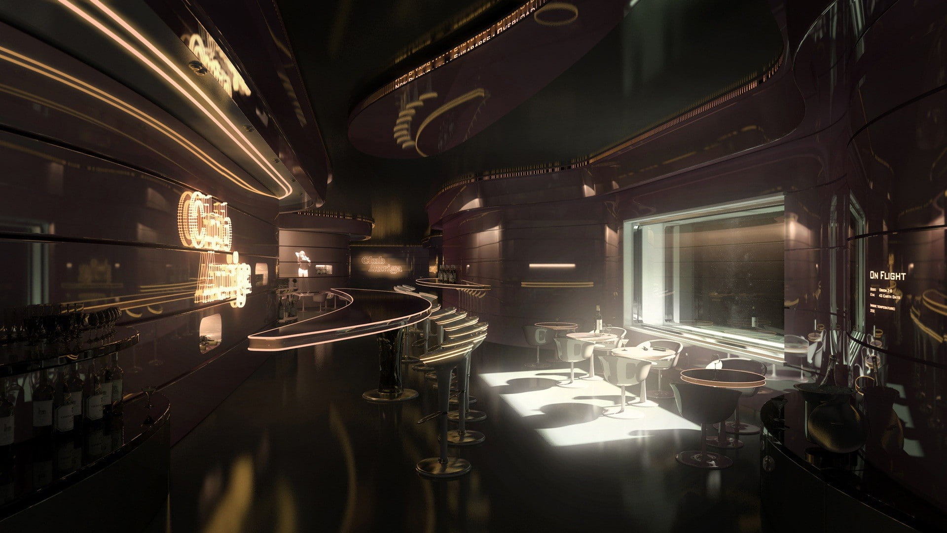 bar, futuristic, 1080P, HD Wallpaper