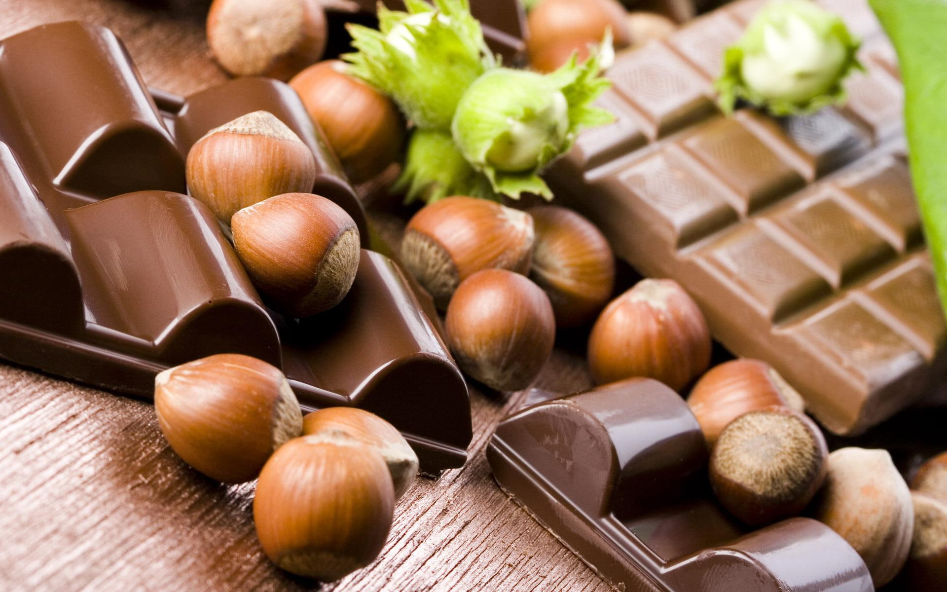 1080P, dark, chocolate, sweet, photography, hazelnuts, 3d and abstract, HD Wallpaper