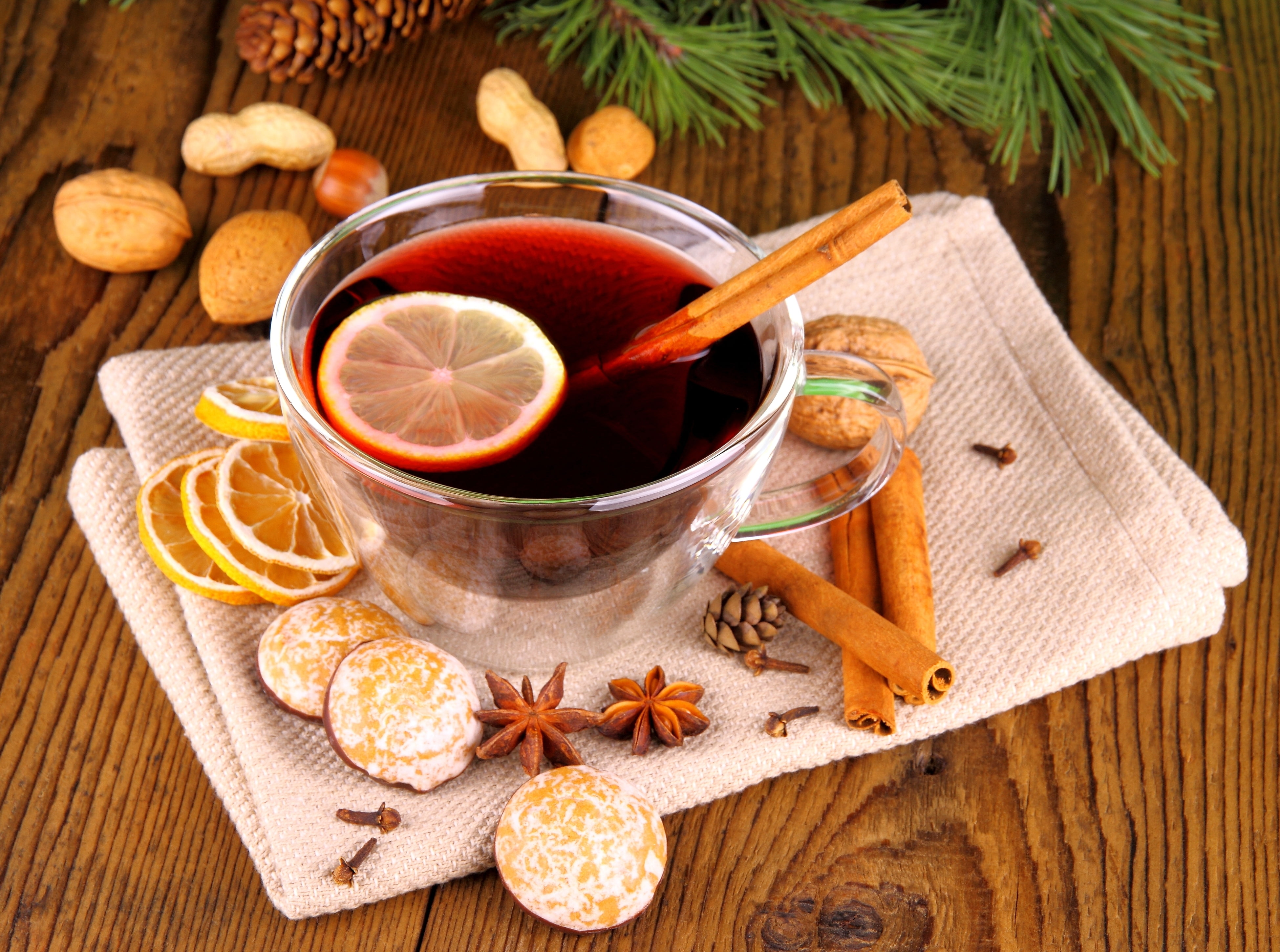 herb, christmas, spices, refreshment, leaf, nature, food and drink, citrus Fruit, table, rustic, cultures, wellbeing, nuts, winter, indoors, mulled Wine, HD Wallpaper