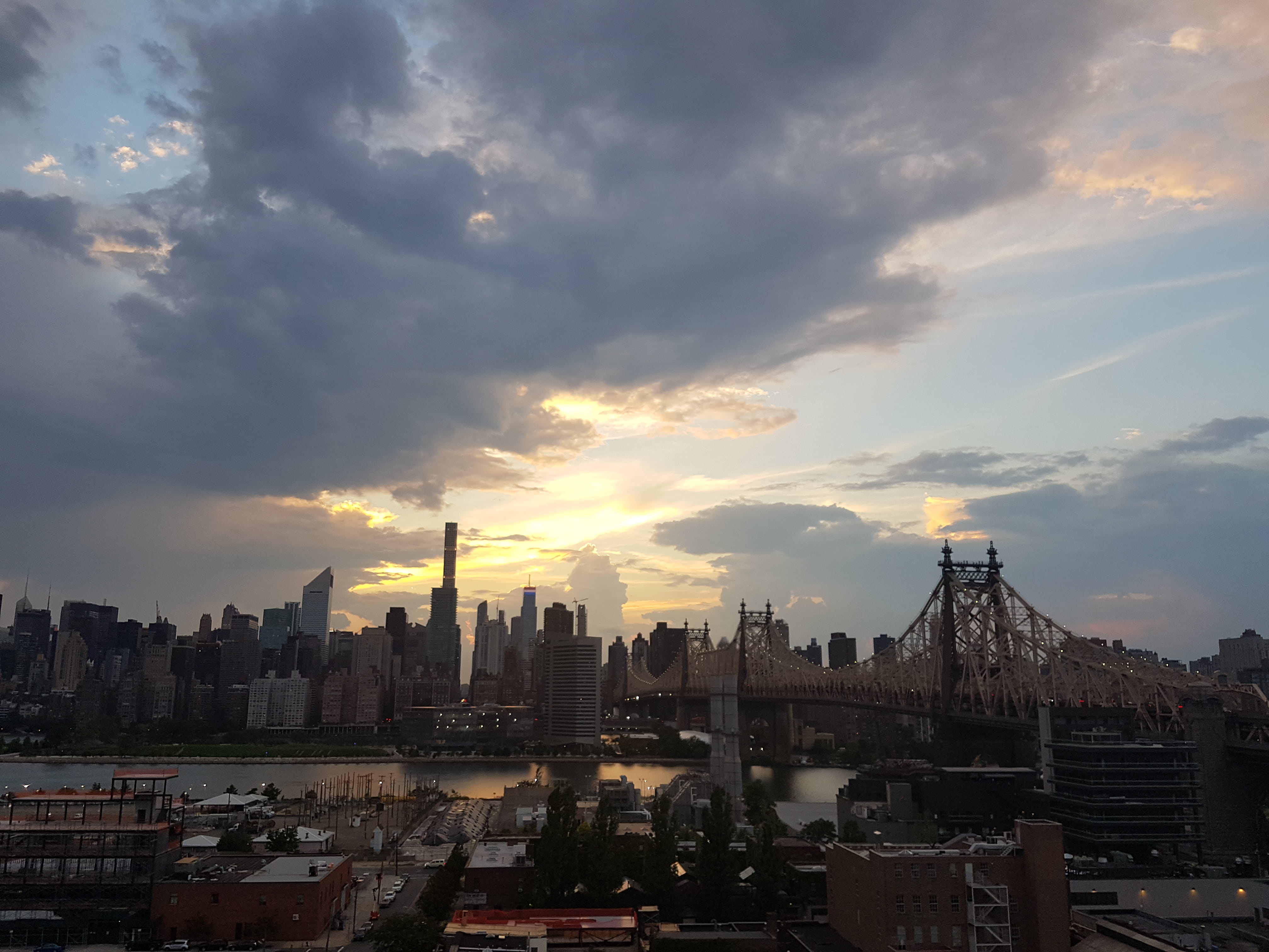 tall - high, roosevelt island, sunset, built structure, cloud - sky, new york bridge, 4K, nature, united states, sky, queens, landscape, skyscraper, city, HD Wallpaper
