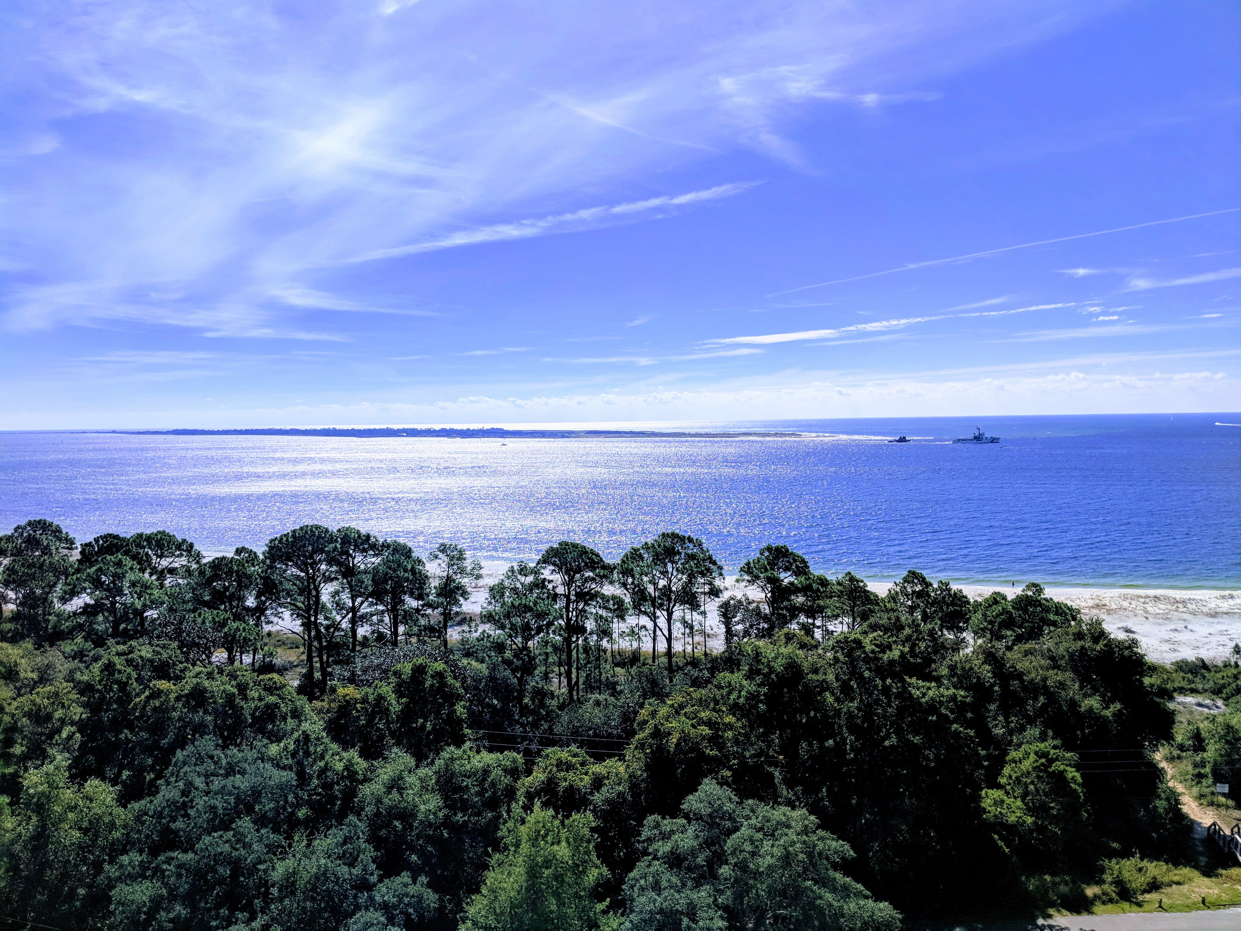 2081 radford blvd, beach, water, pensacola, outdoors, nature, tree, plant, 4K, sky, tranquil scene, blue, cloud - sky, horizon, no people, scenics - nature, HD Wallpaper