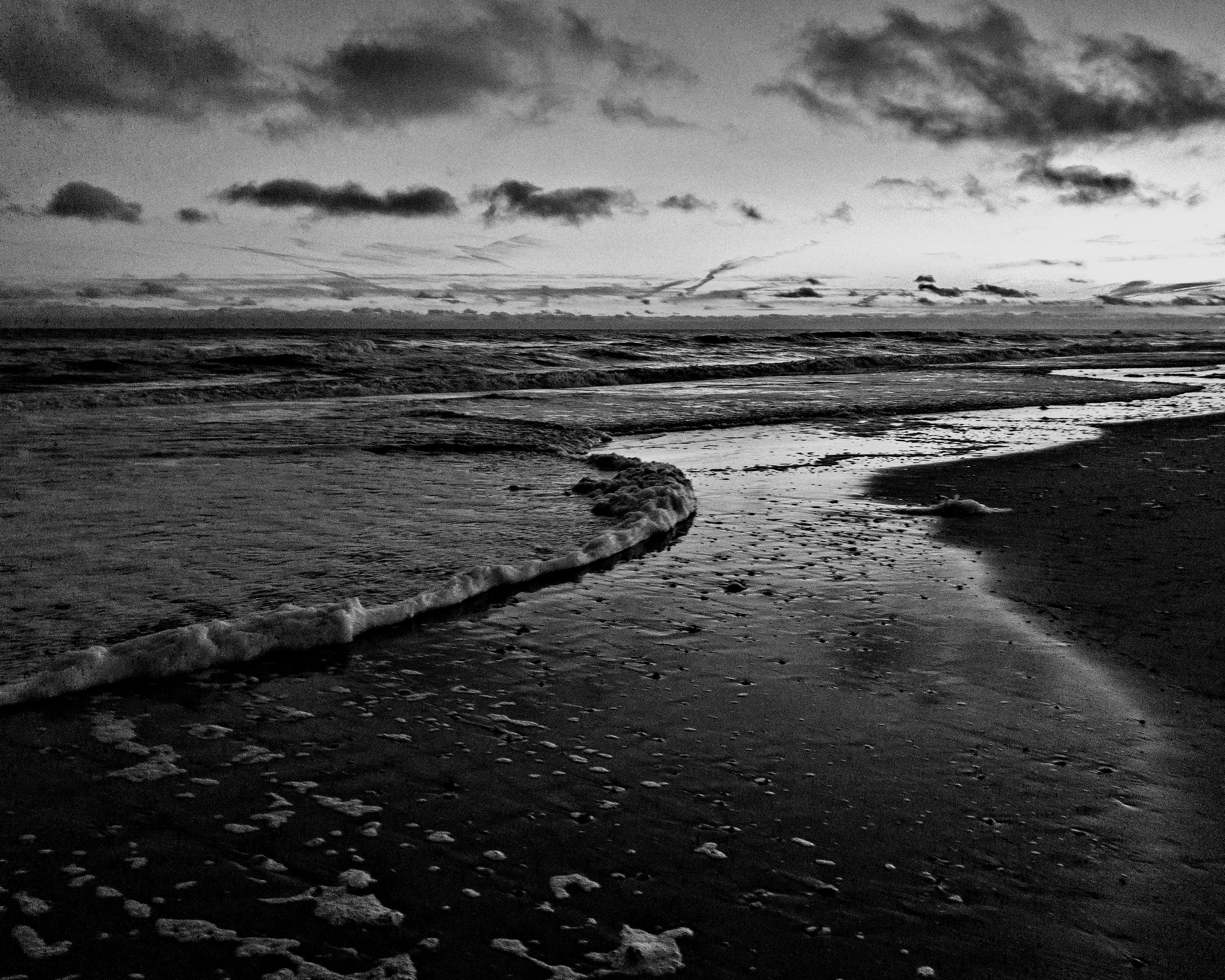 no people, land, bw, non-urban scene, 2K, obx, day, idyllic, united states, 2307 s ocean blvd, noise, sun, grain, scenics - nature, wind, black and white, HD Wallpaper