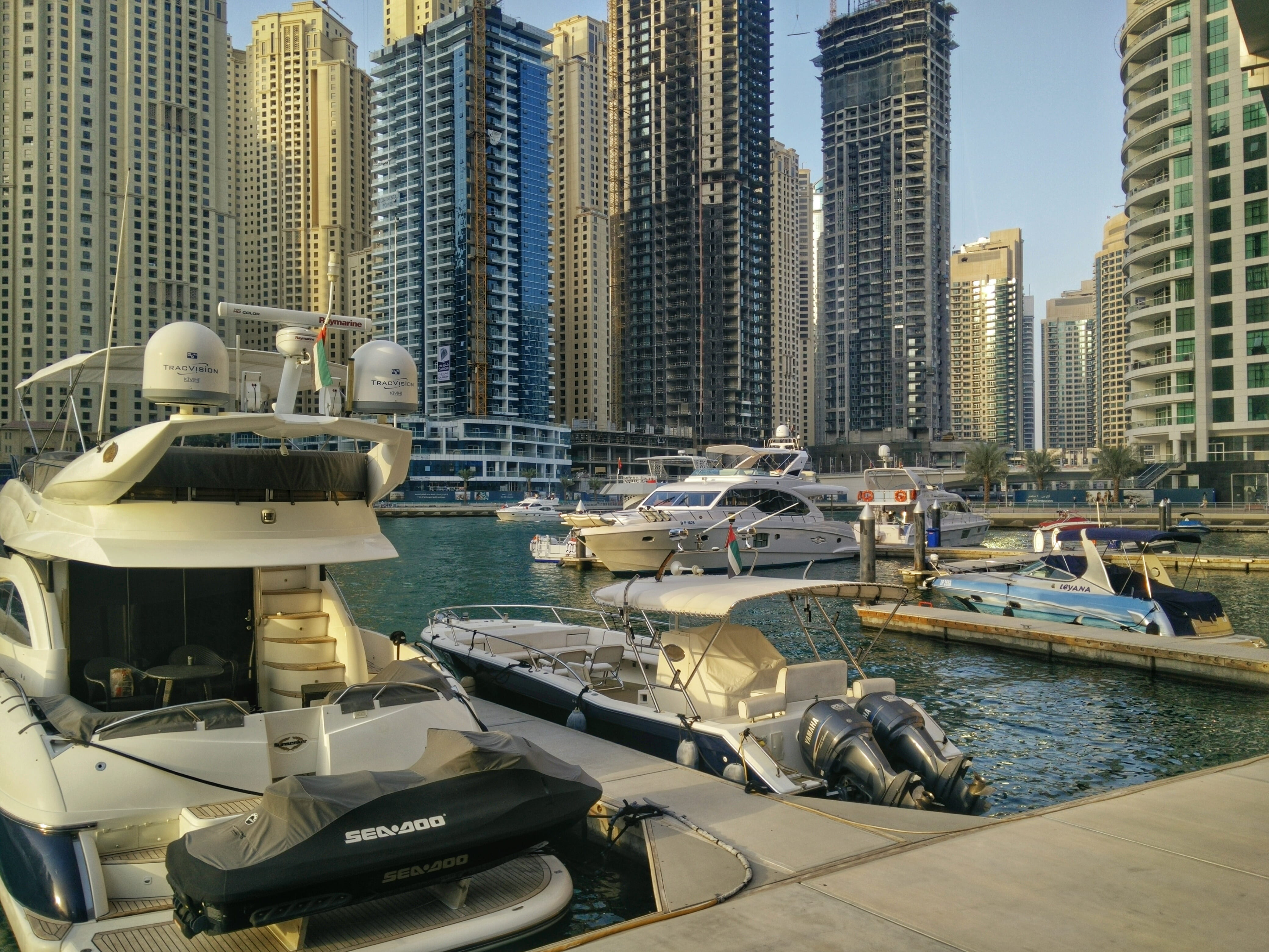 beach, luxury, harbor, boat, day, building, yacht, transportation, building exterior, nautical vessel, cityscape, sea, moored, architecture, tall - high, HD Wallpaper
