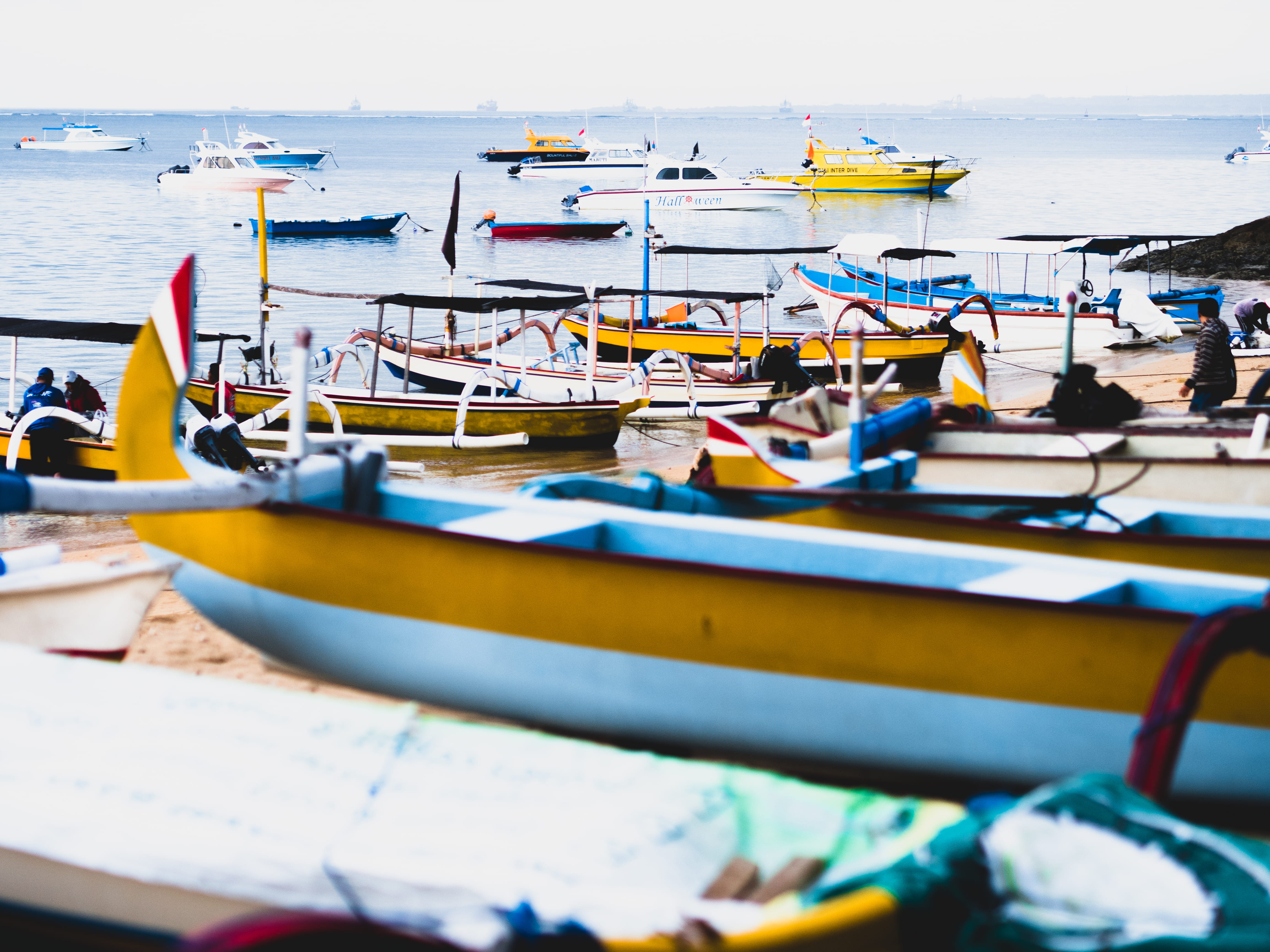 no people, group, day, in a row, yatch, beach, travel, ocean, tranquility, transportation, boats, seashore, transportation system, water, harbor, nature, HD Wallpaper