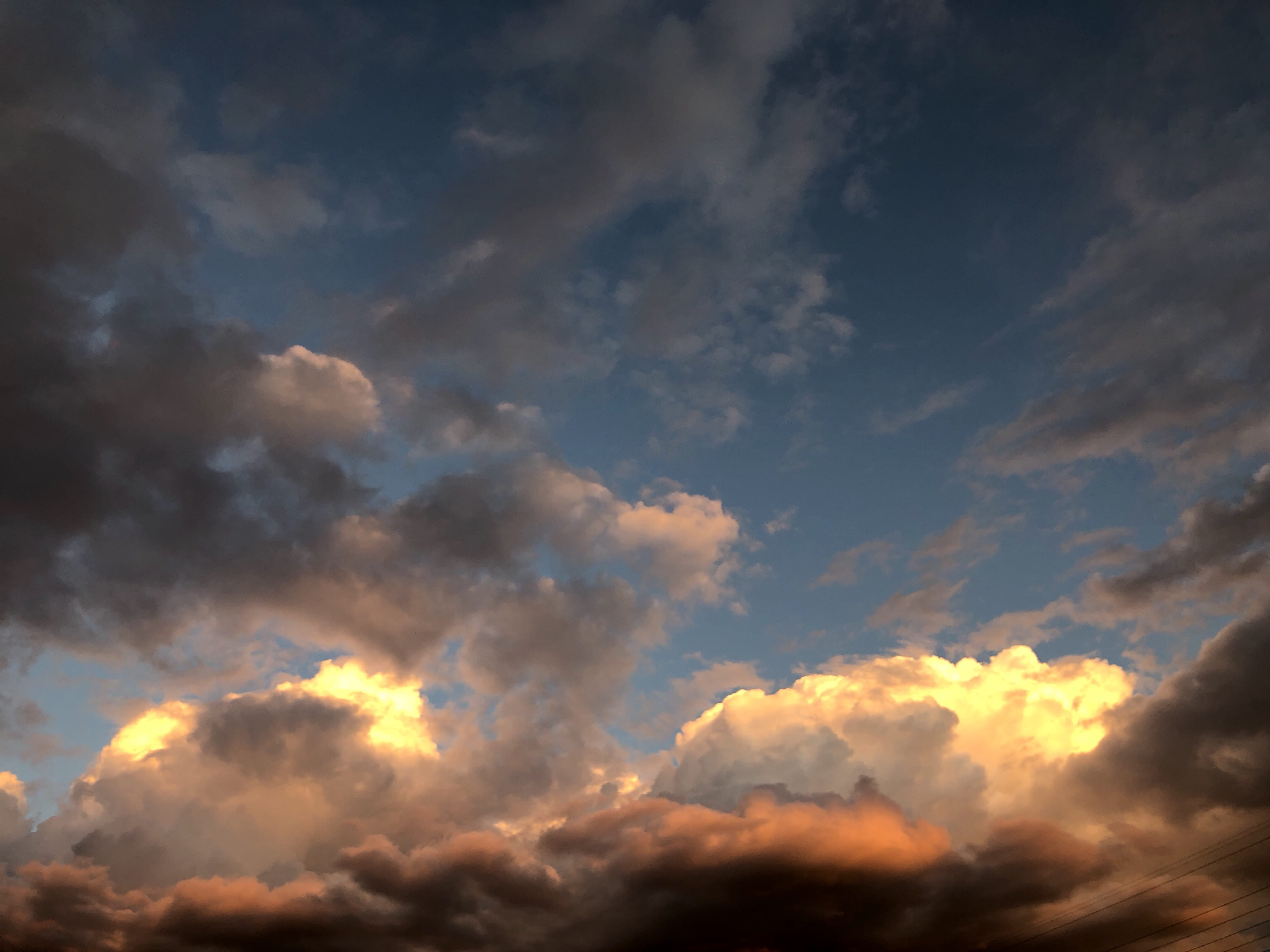sky, orange color, 7110 wyoming blvd ne, nature, outdoors, no people, backgrounds, 4K, beauty in nature, cloud - sky, meteorology, overcast, moody sky, HD Wallpaper